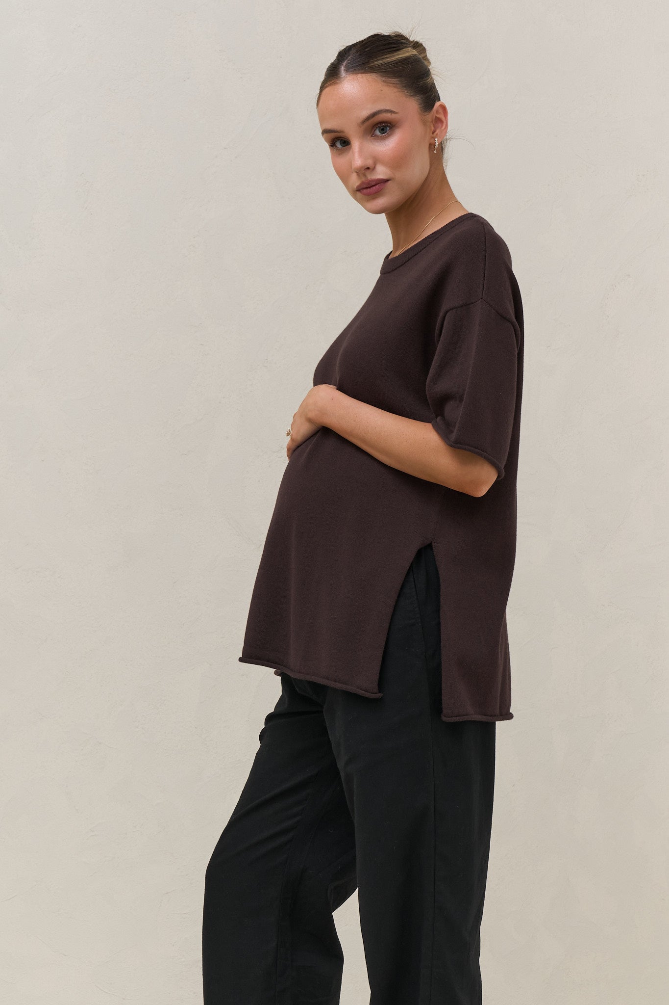 Cloud Nine Knit Tee - Chocolate
