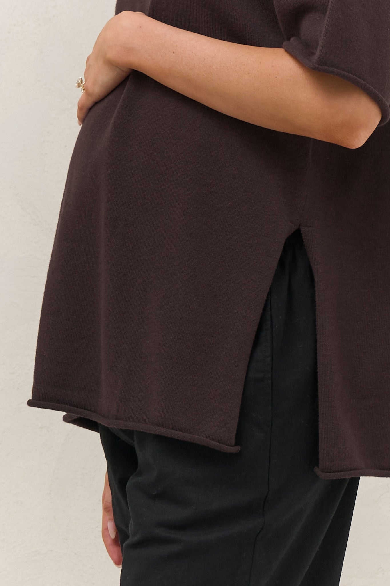 Cloud Nine Knit Tee - Chocolate