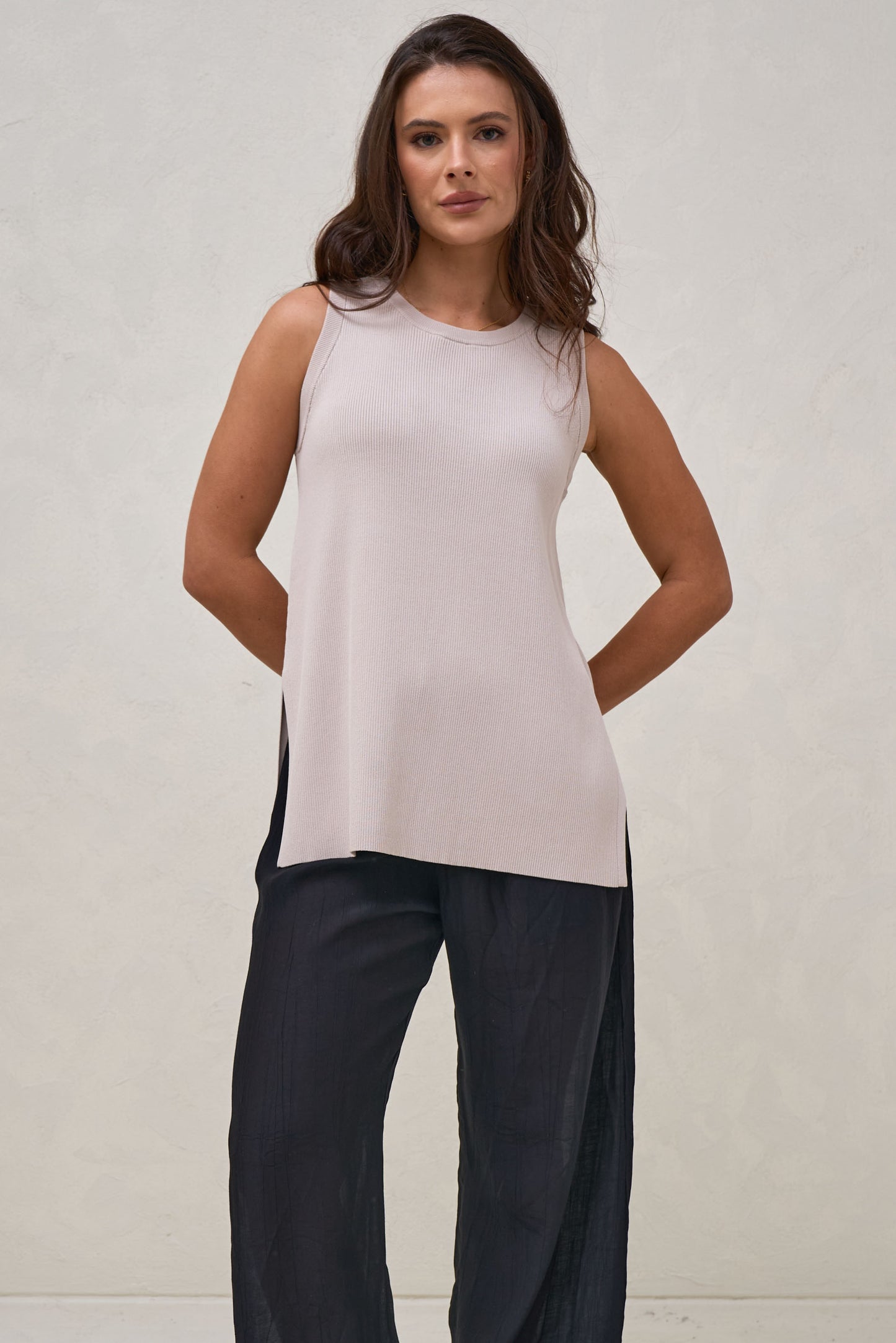Up And Over Longline Tank - Bone