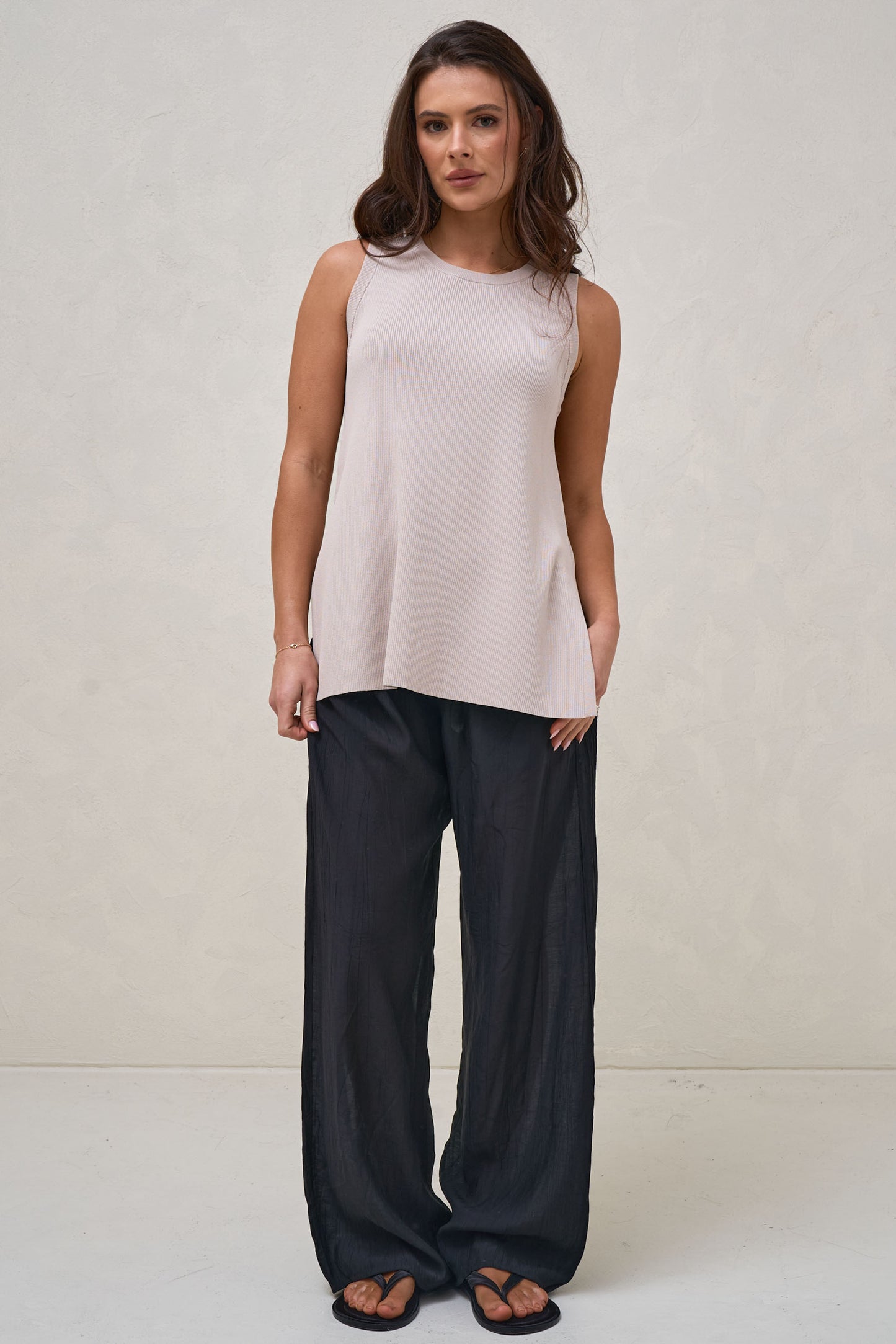 Up And Over Longline Tank - Bone