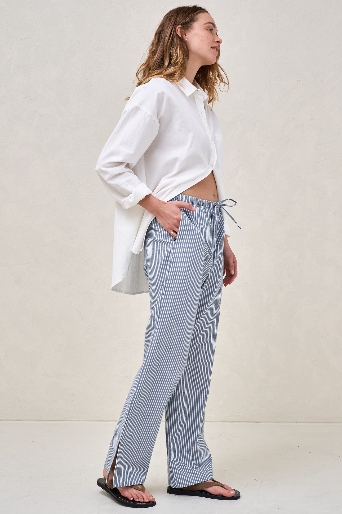 On The Line Pant - Navy Stripe*