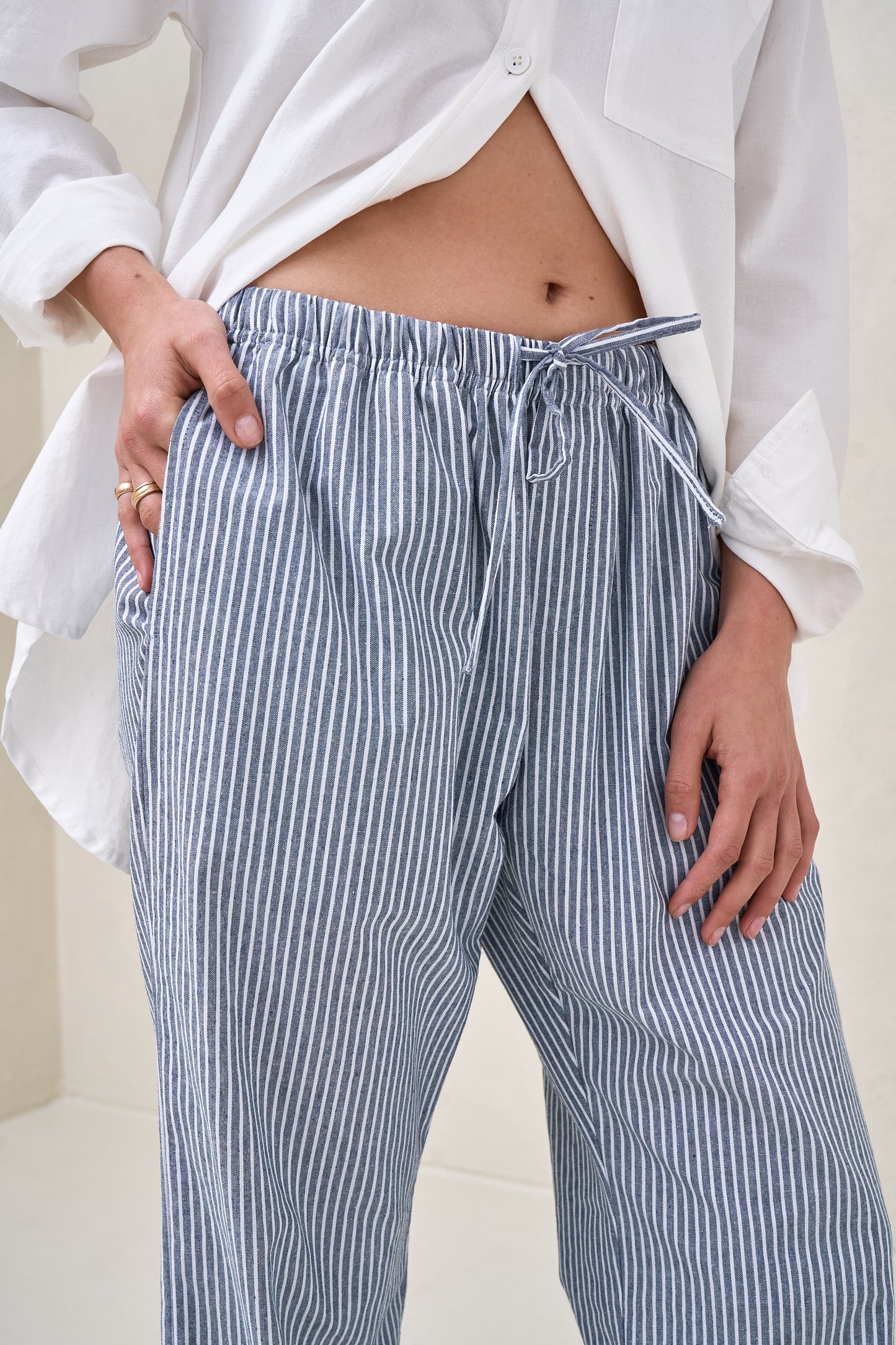 On The Line Pant - Navy Stripe*