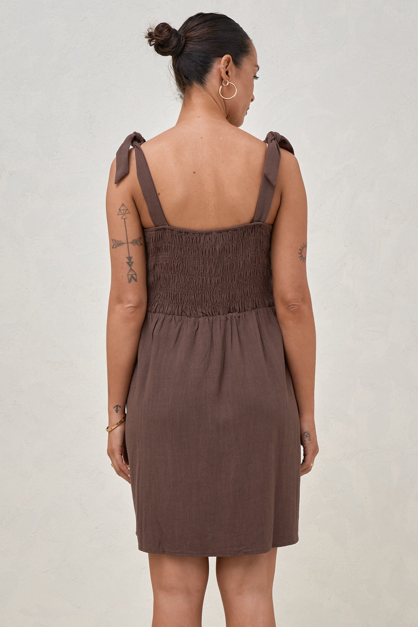 Breeze Along Mini Dress - Chocolate