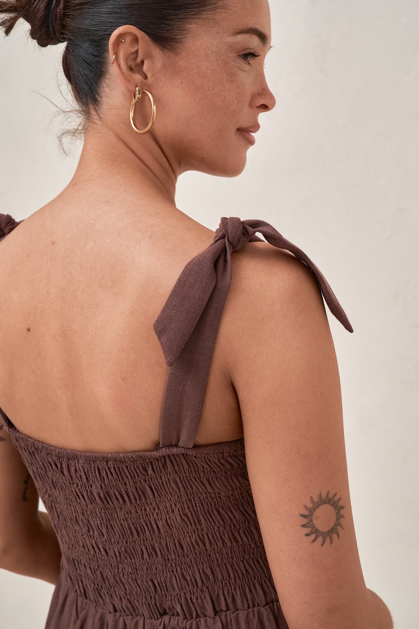 Breeze Along Mini Dress - Chocolate