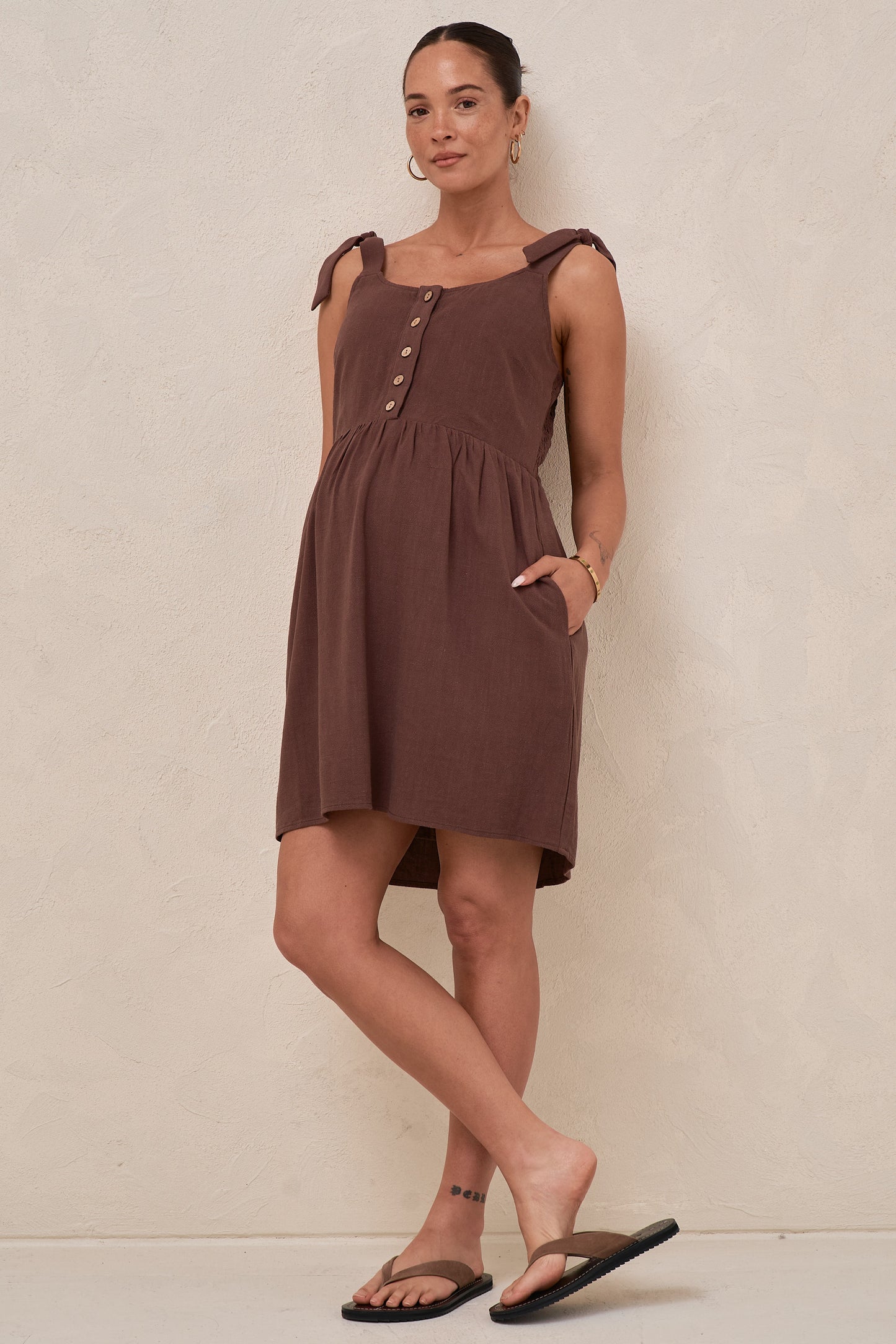 Breeze Along Mini Dress - Chocolate