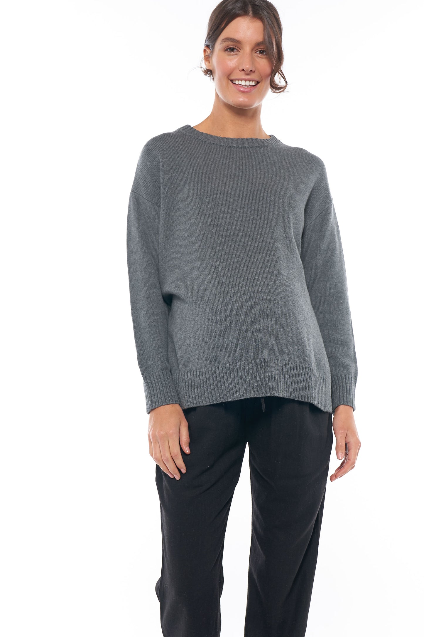 Maternity Knit Jumper - Charcoal - 1