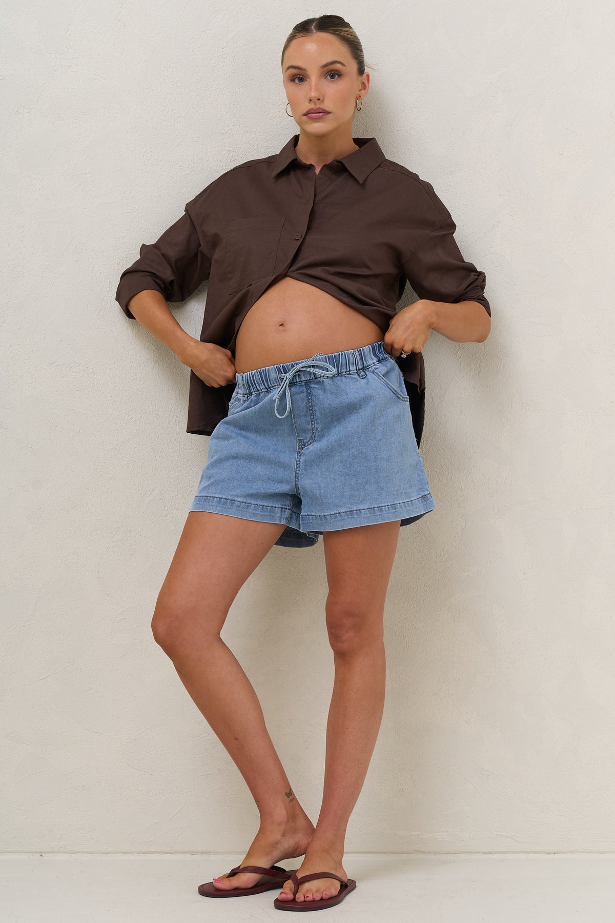 Frequent High Waist Short -Light Blue