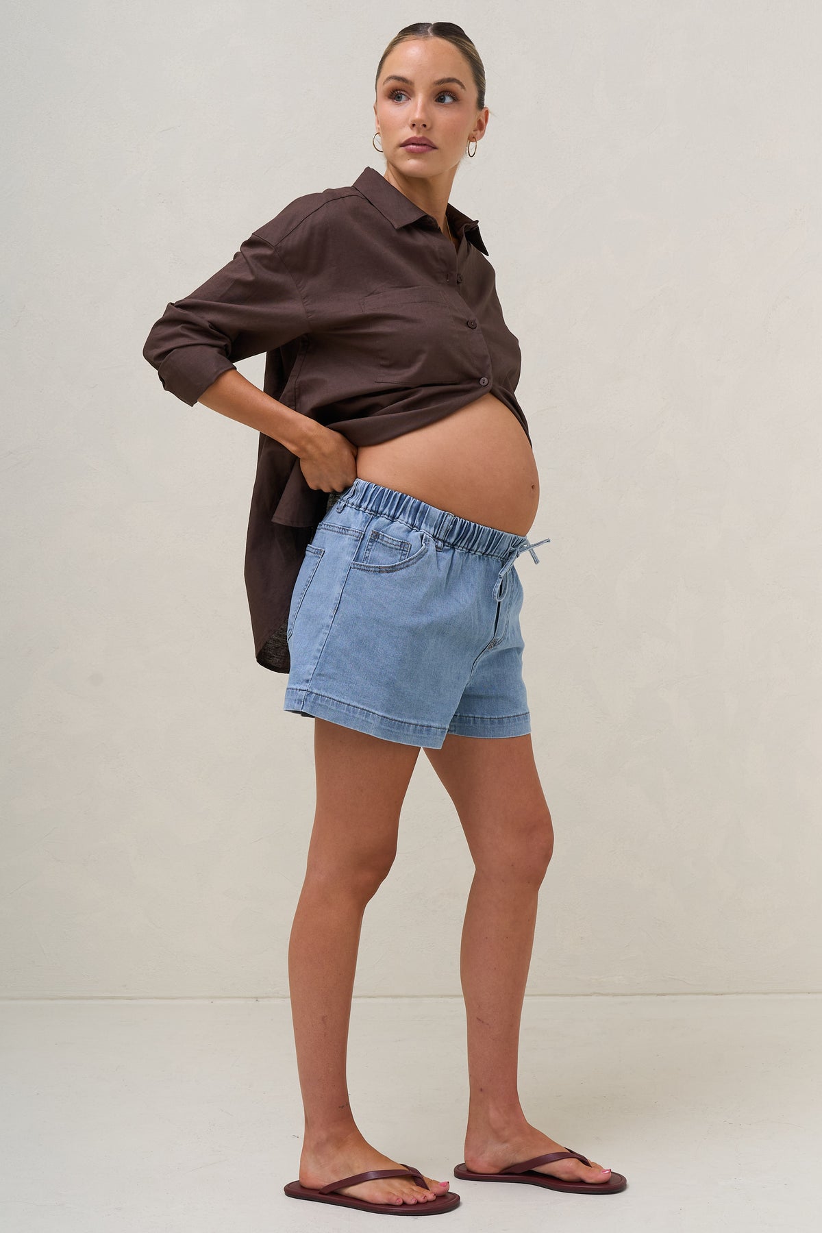 Frequent High Waist Short -Light Blue