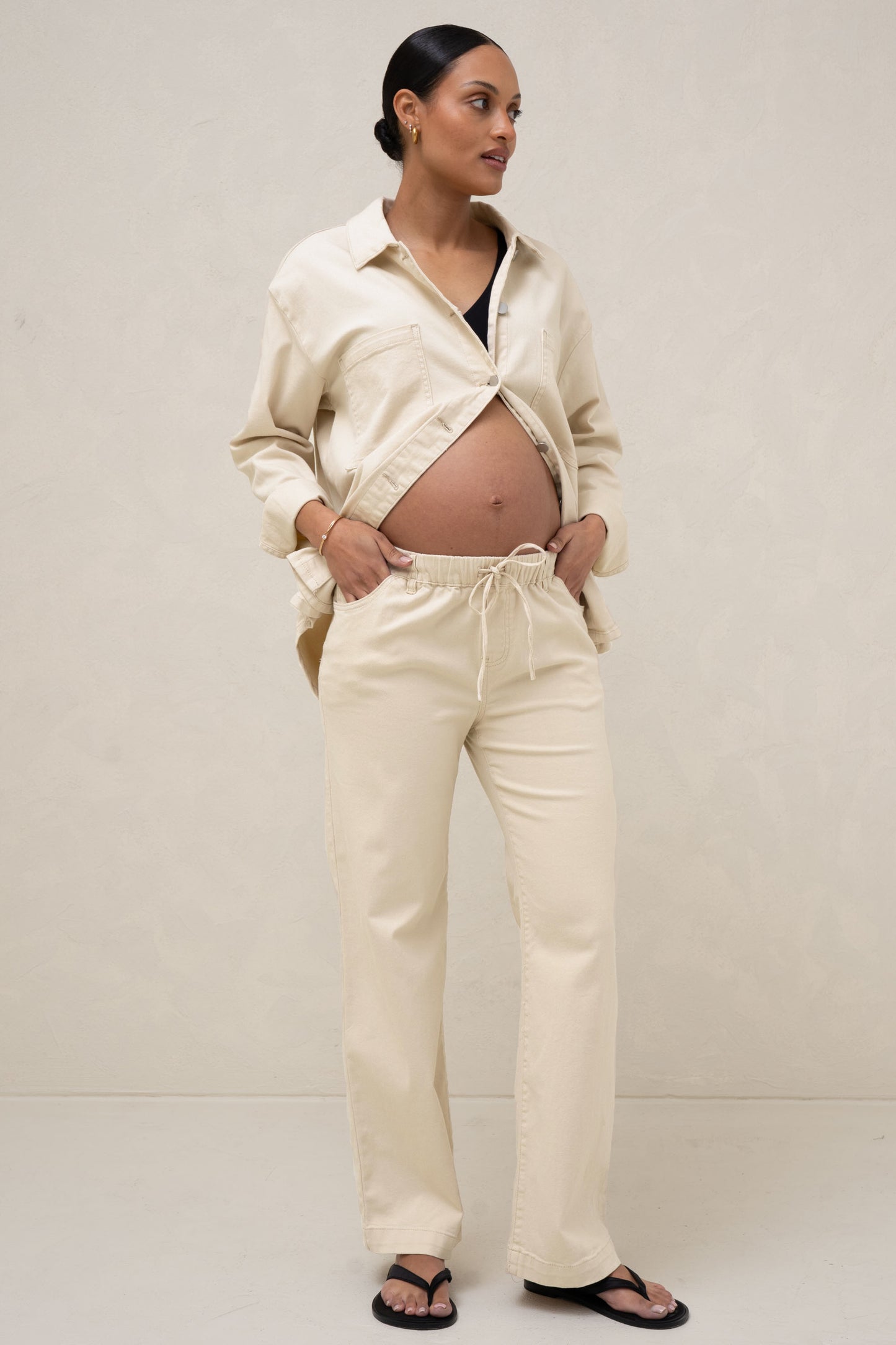 Frequent Wide Leg Jean - Ecru