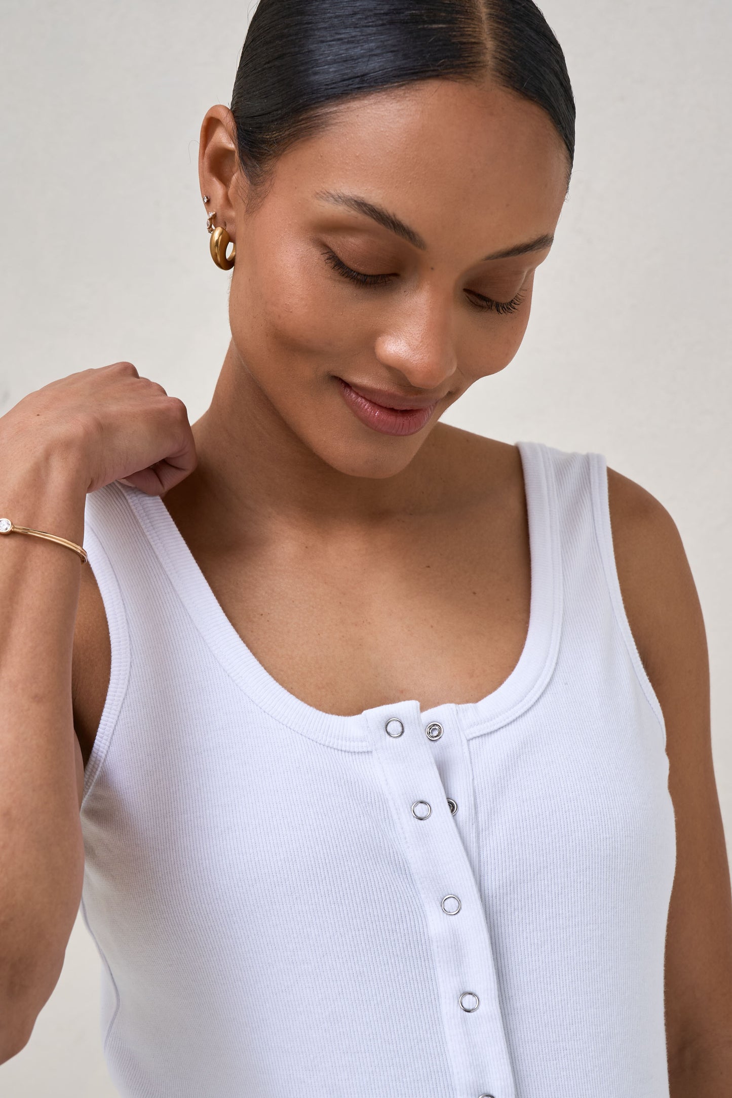 White Nursing Tank Top -5