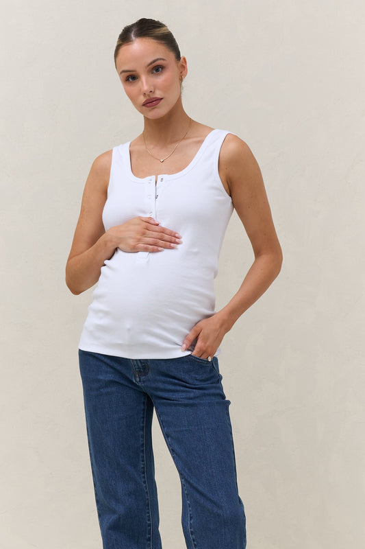 The Happening Nursing Tank - White