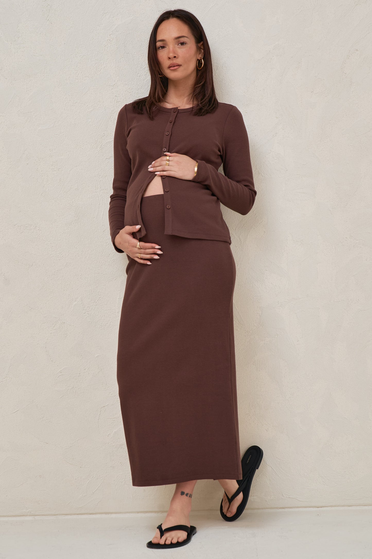 Storyline Midi Skirt - Chocolate