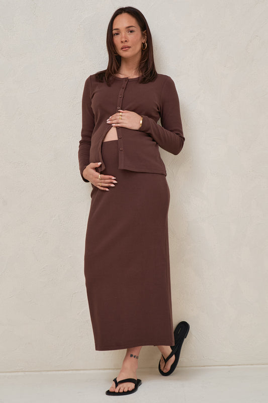 Storyline Midi Skirt - Chocolate