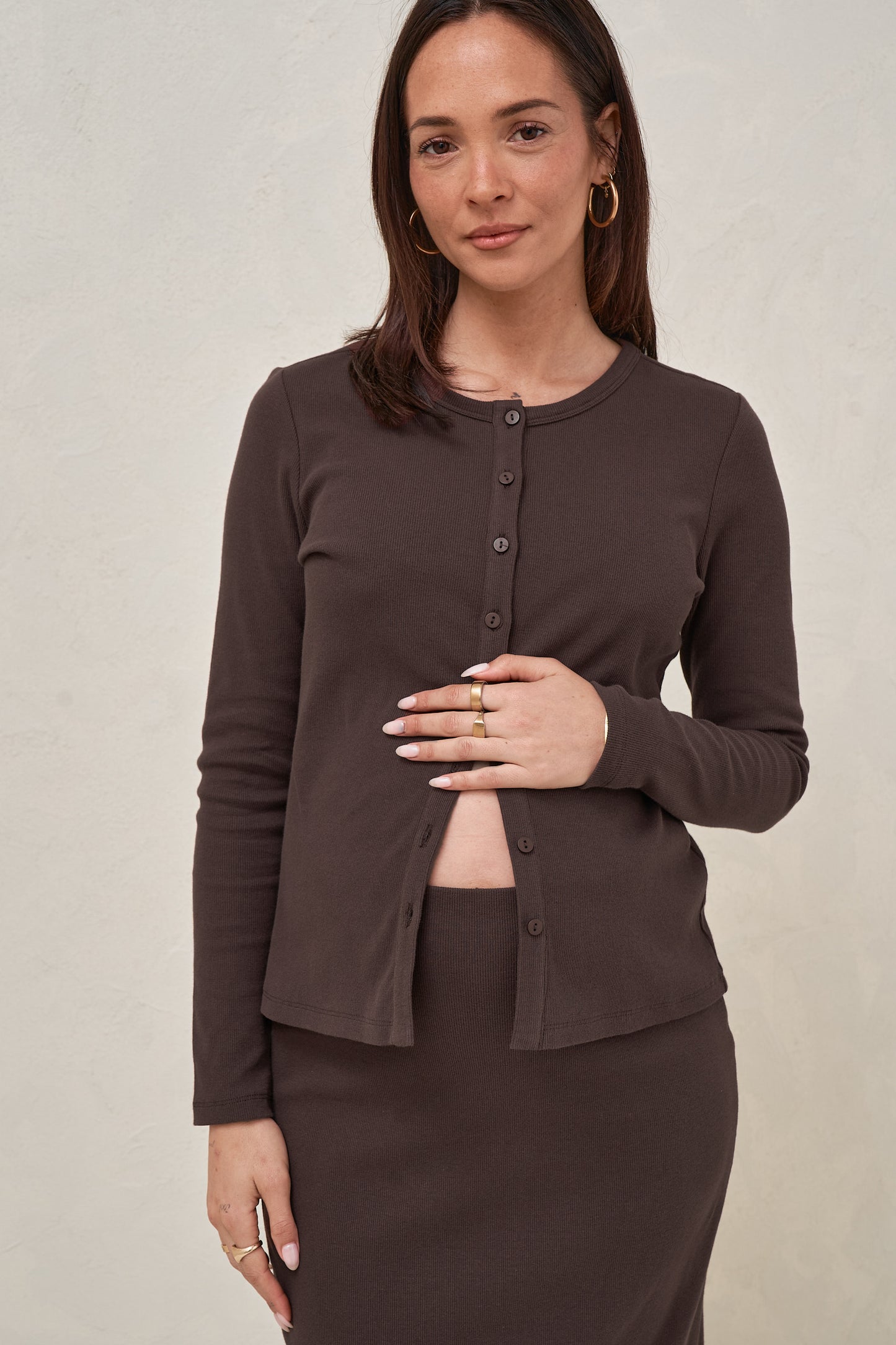 Storyline Long Sleeve Top - Chocolate
