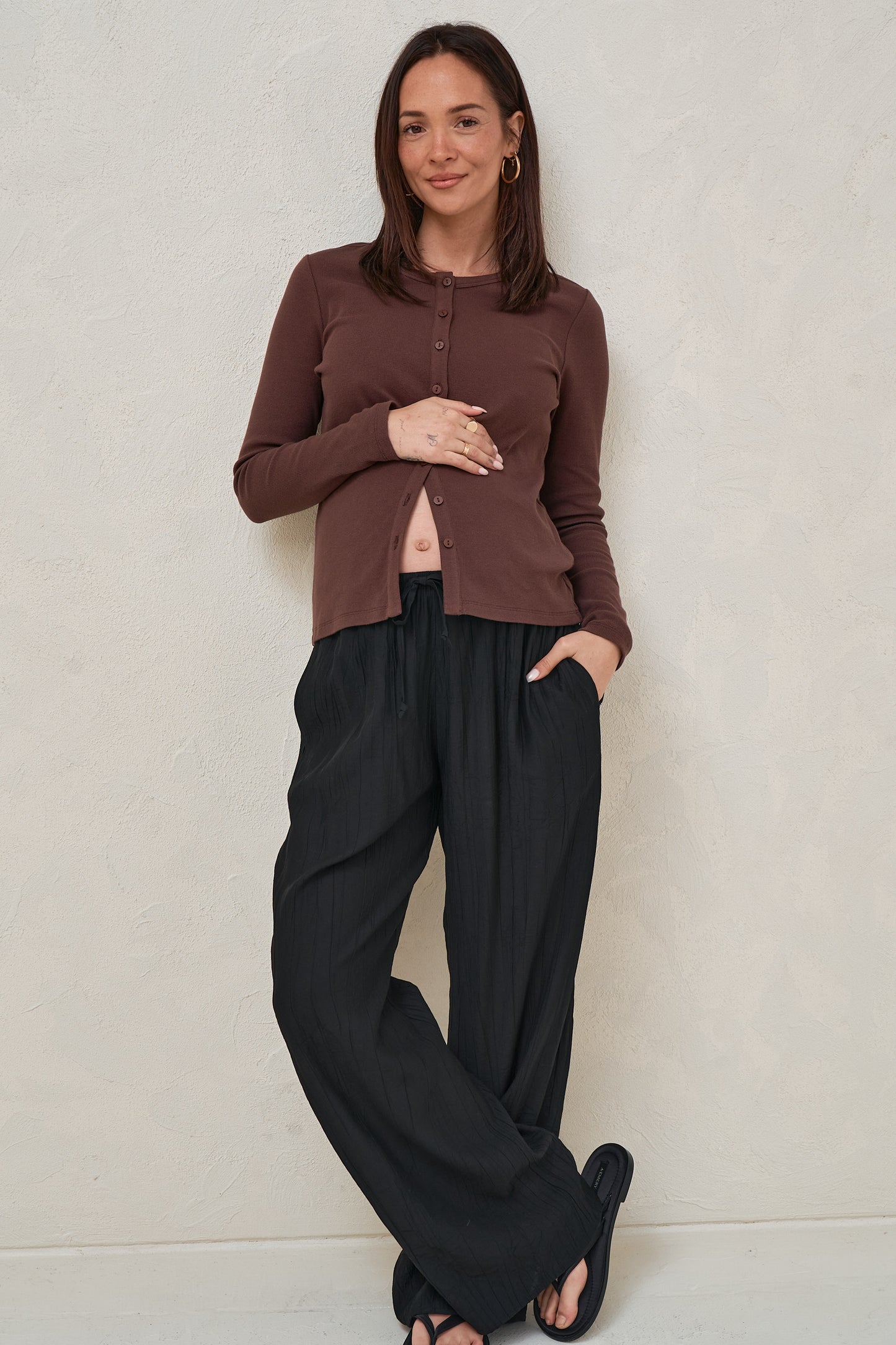 Storyline Long Sleeve Top - Chocolate