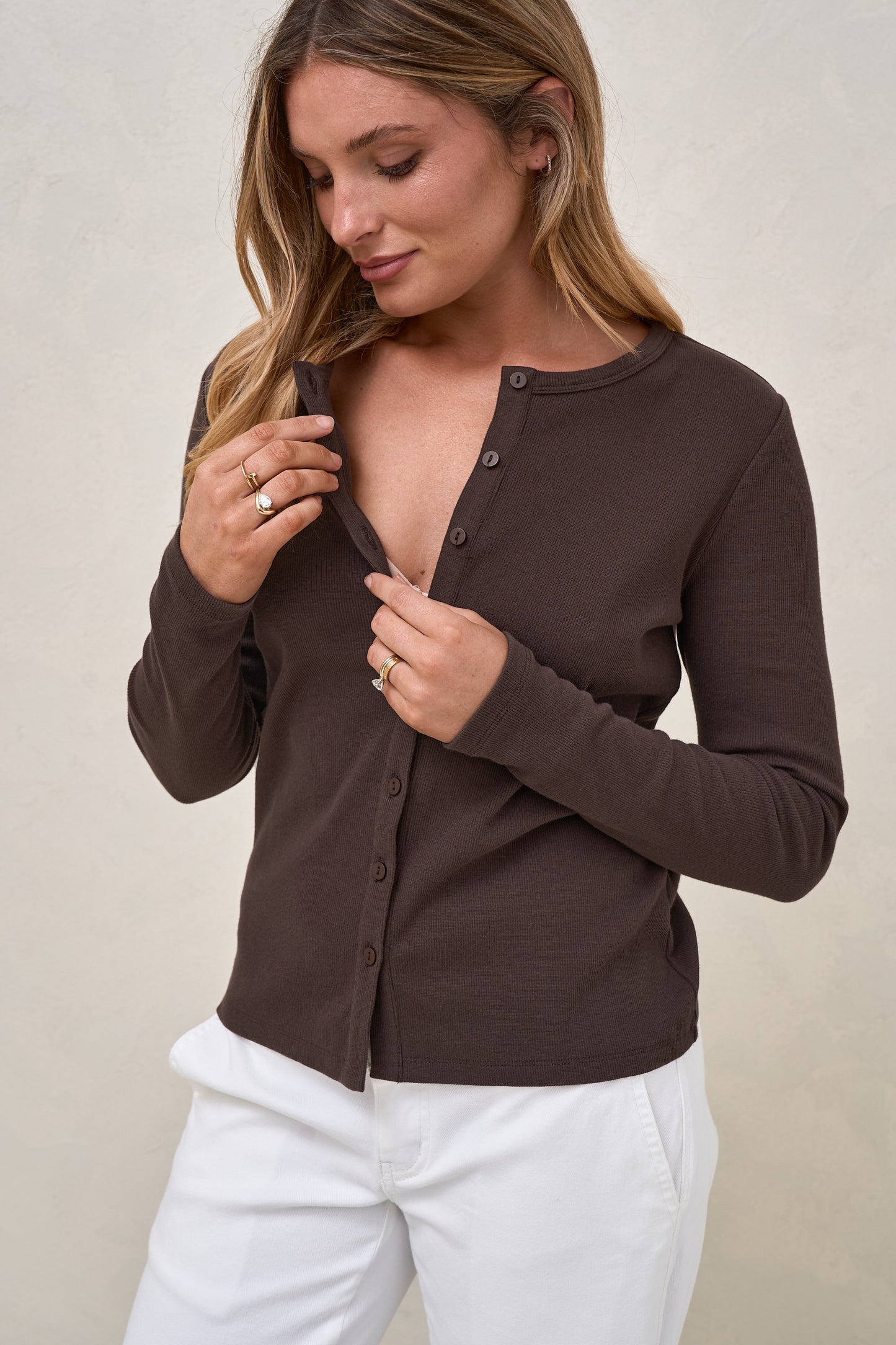 Storyline Long Sleeve Top - Chocolate