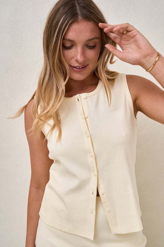 Storyline Button Tank - Butter
