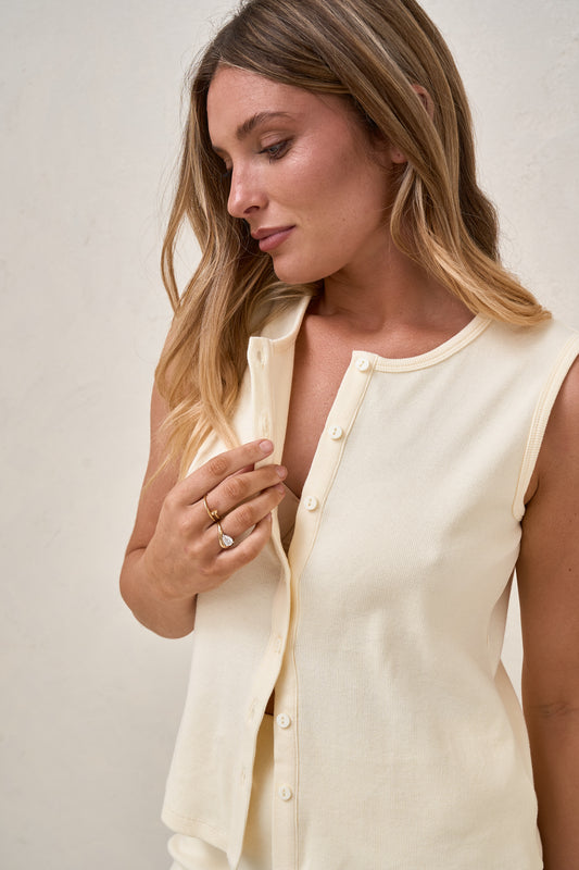 Storyline Button Tank - Butter