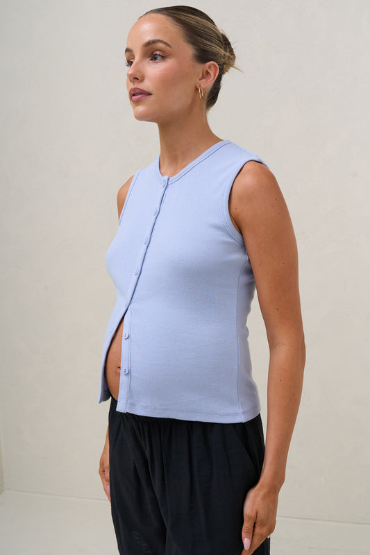 Storyline Button Tank - Cornflower