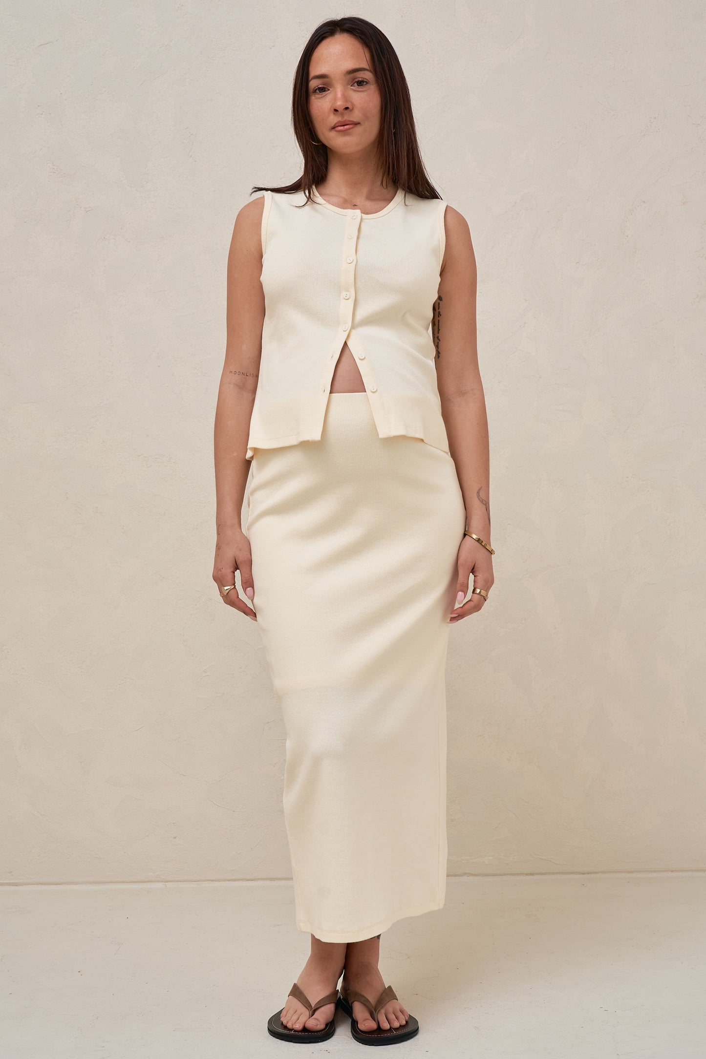 Storyline Button Tank - Butter