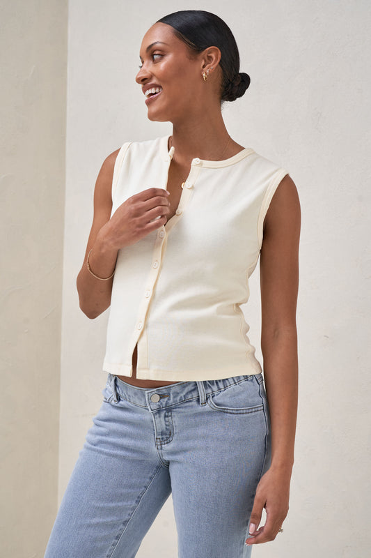 Storyline Button Tank - Butter
