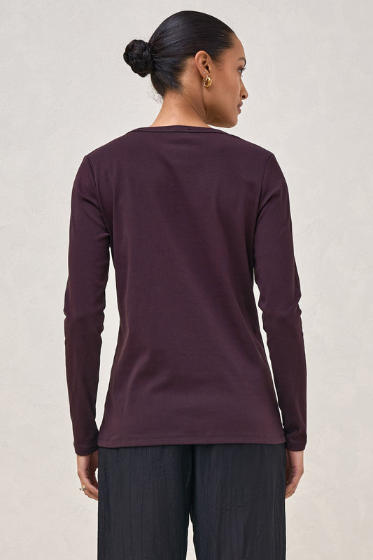 Whispers Long Sleeve Nursing Top - Deep Plum
