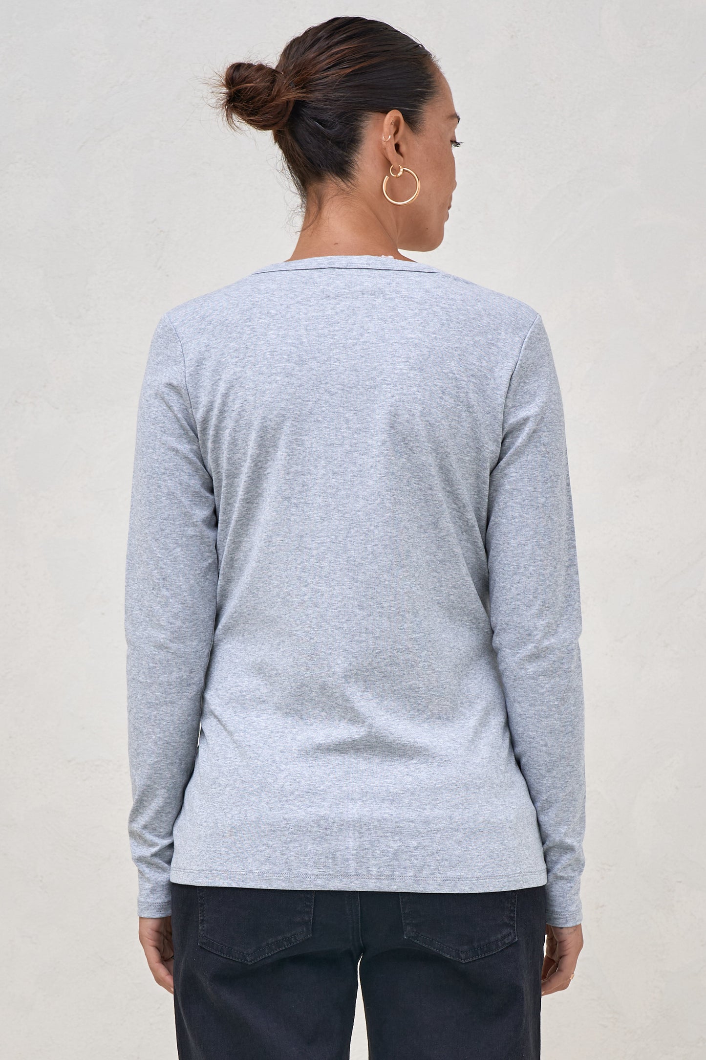 Whispers Long Sleeve Nursing Top - Mid Grey Marle
