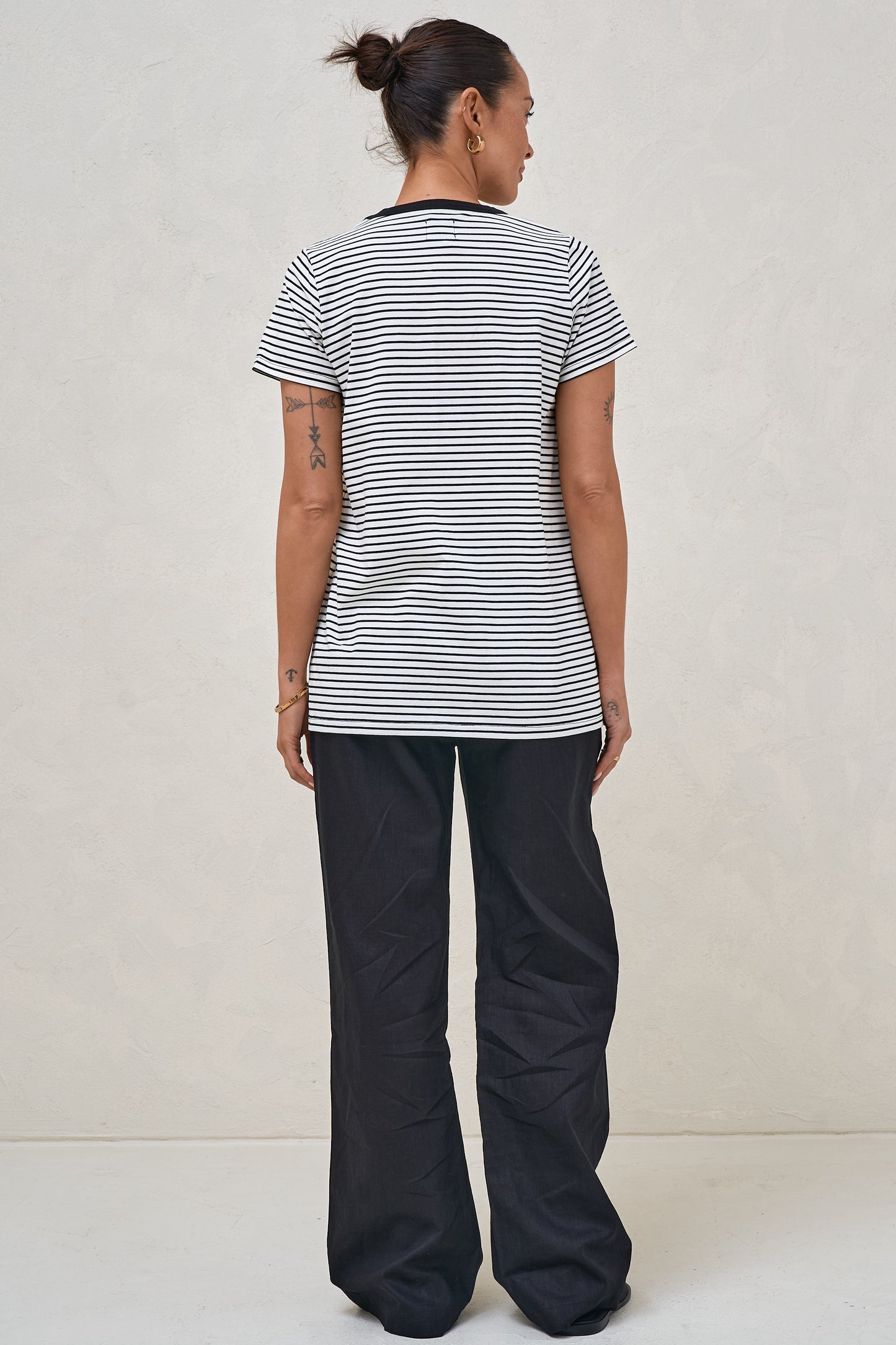 Homebase Tee - Wht/Blk Stripe