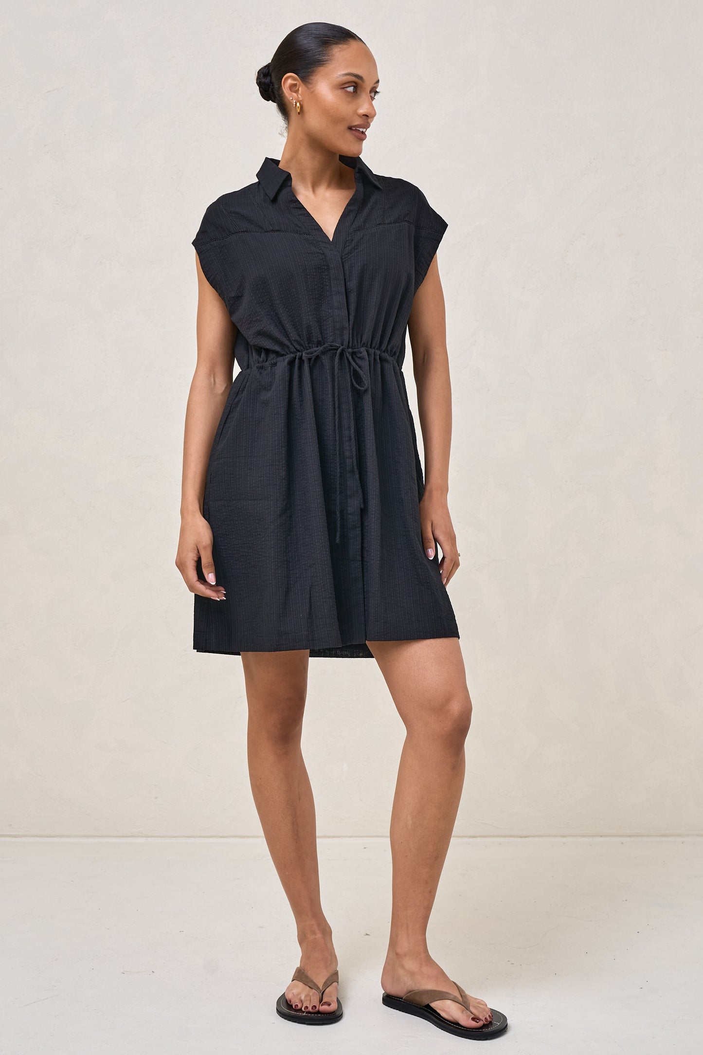 Coastline Shirt Dress - Black