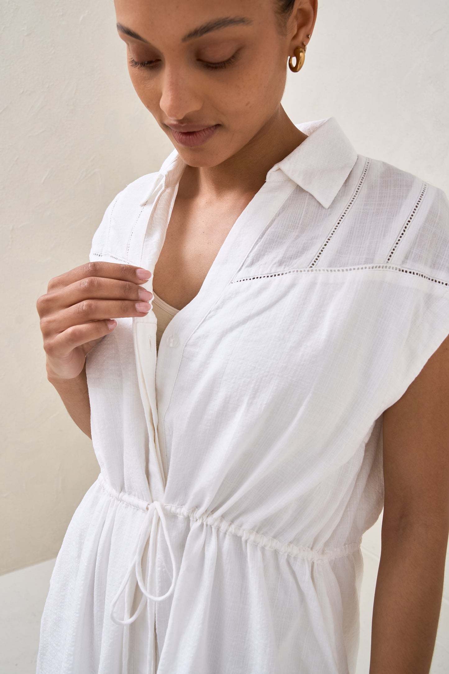 Coastline Shirt Dress - White