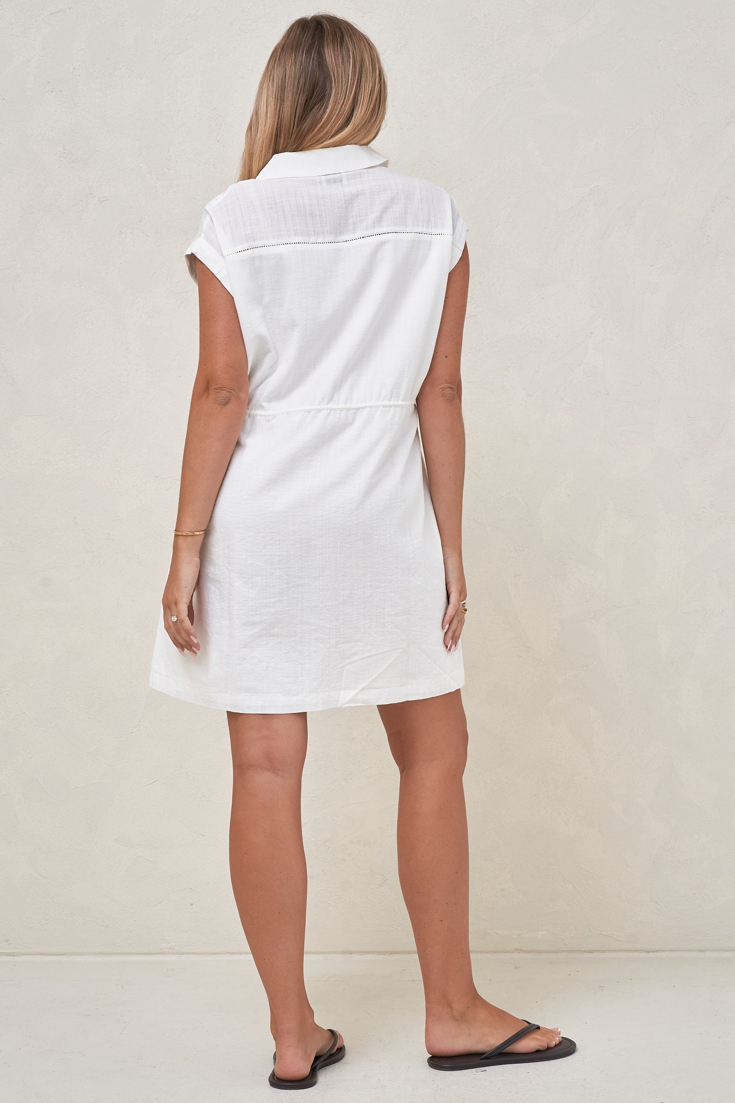 Coastline Shirt Dress - White