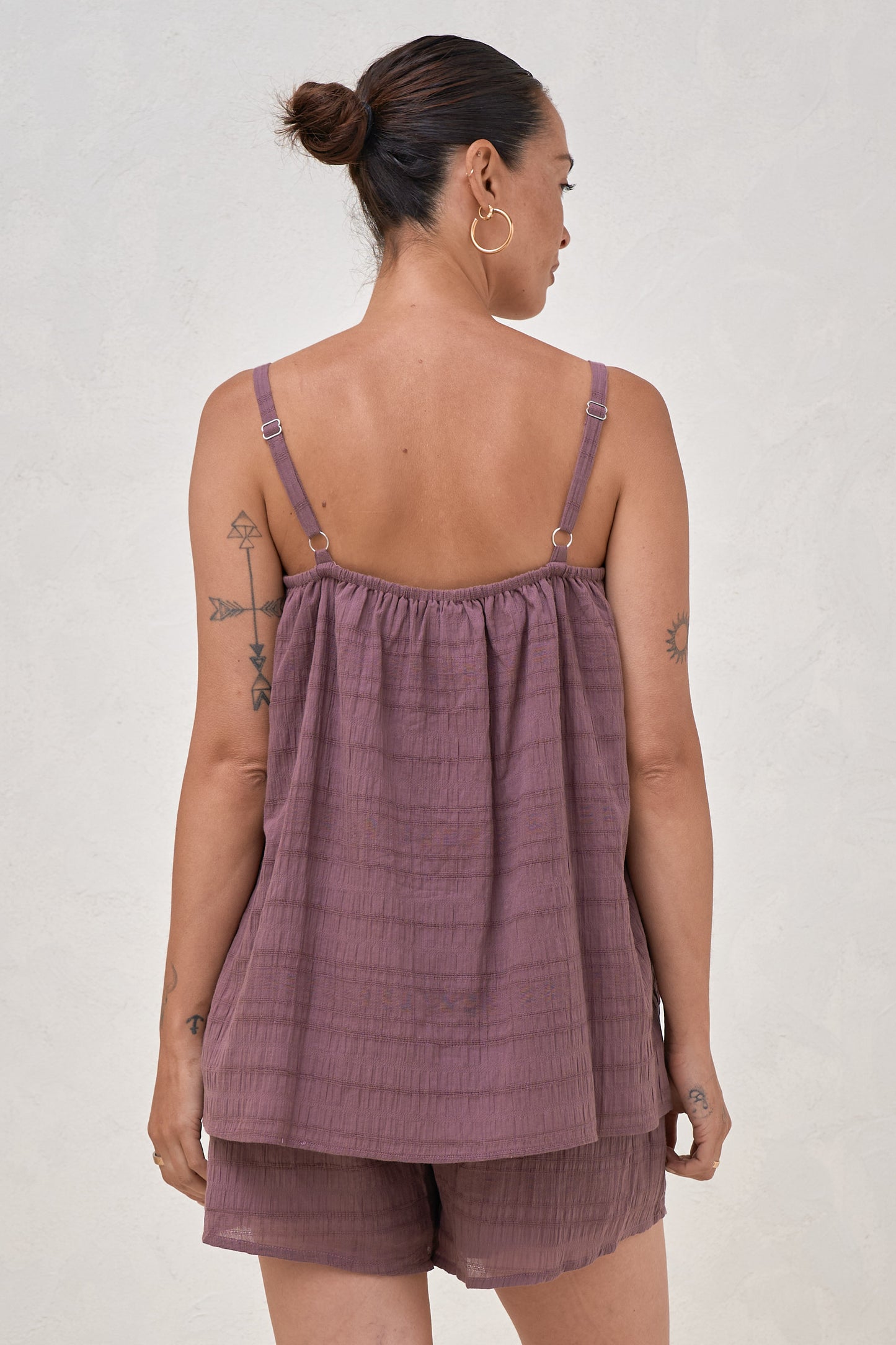 On A Whim Woven Tank - Aubergine