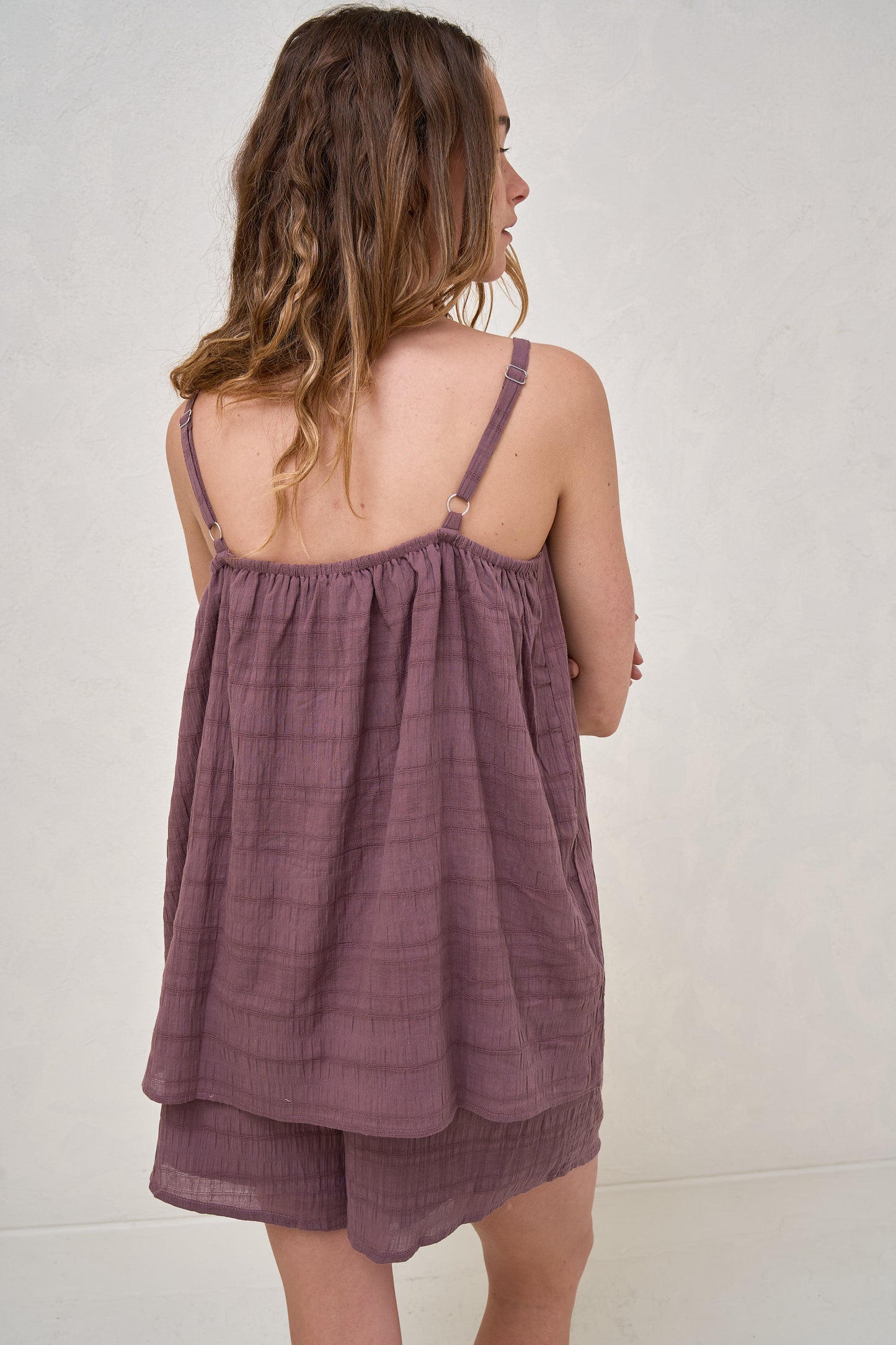 On A Whim Woven Tank - Aubergine