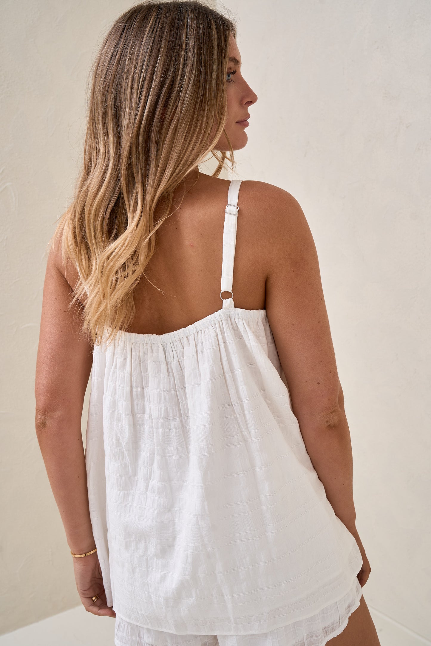 On A Whim Woven Tank -White