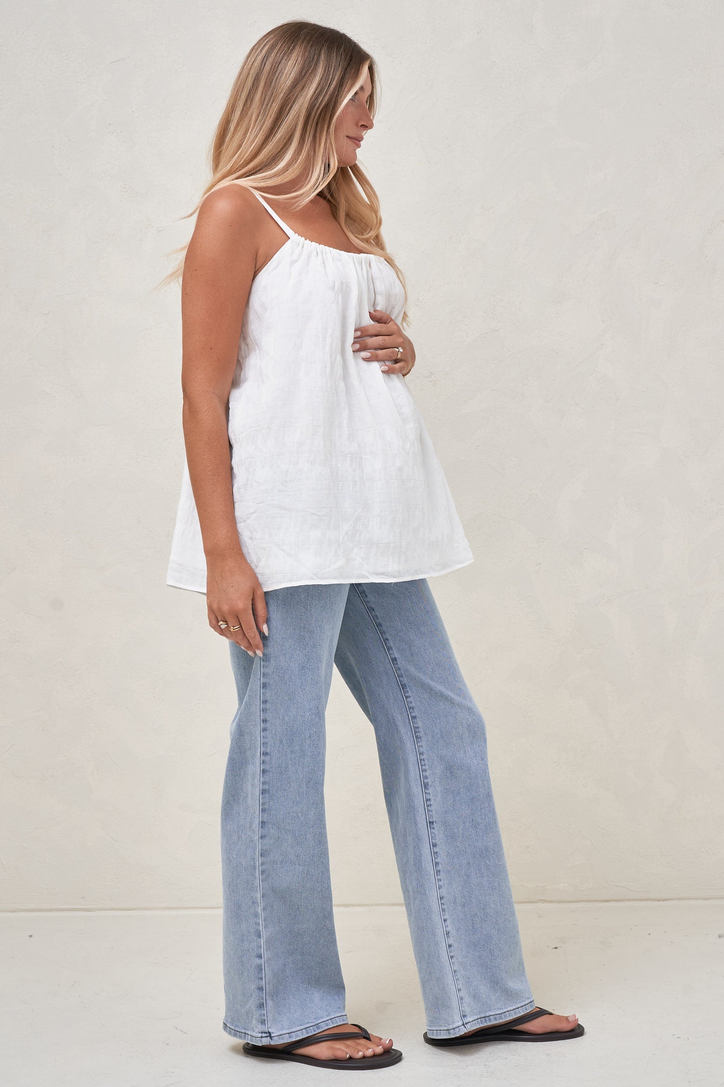 On A Whim Woven Tank -White