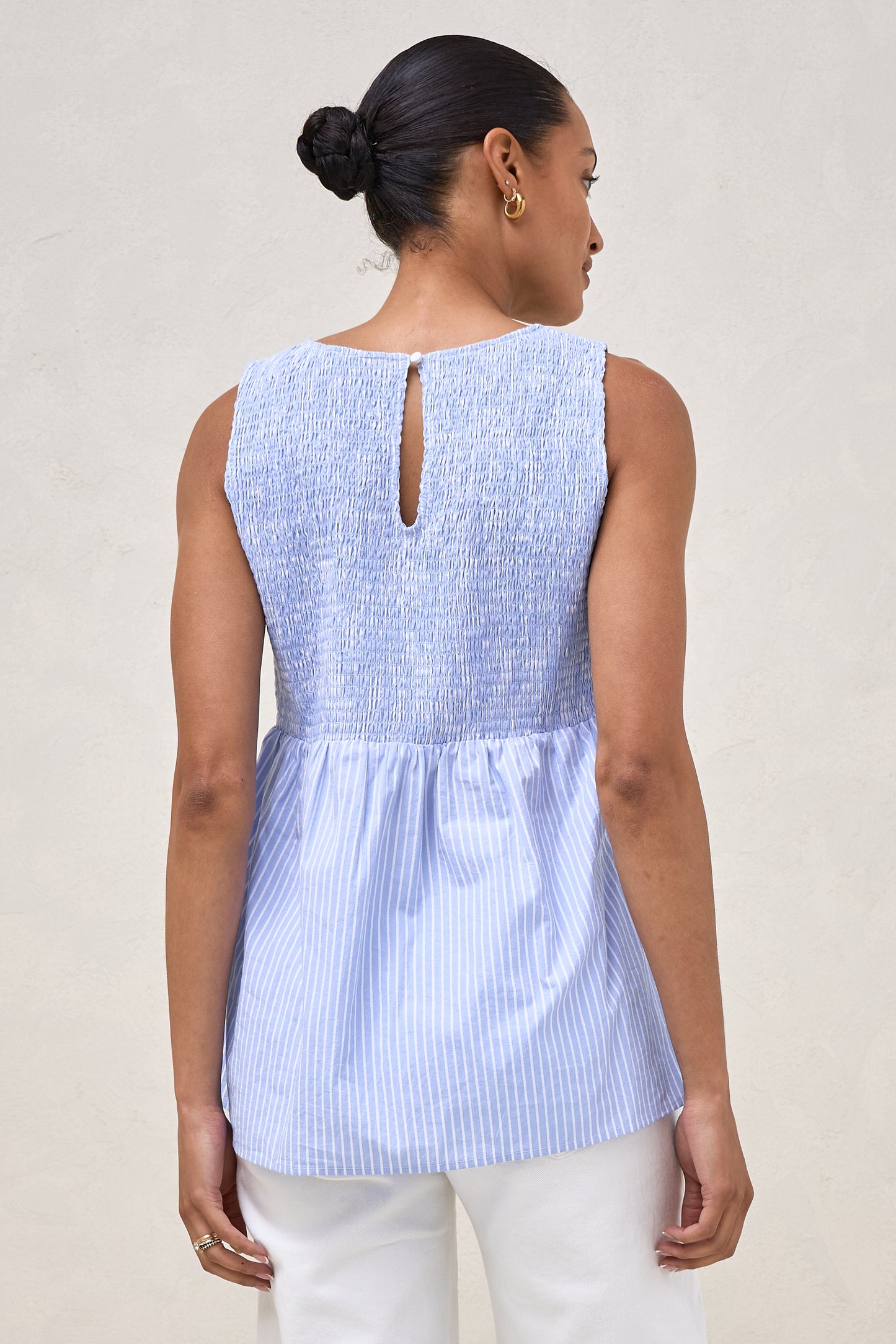 Plot Twist Woven Top - Blue/White Stripe