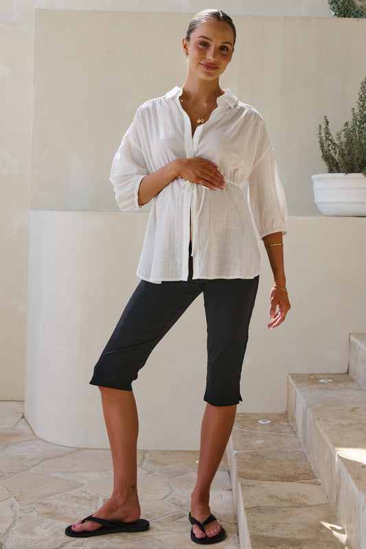 Soft Focus Gathered Top - White