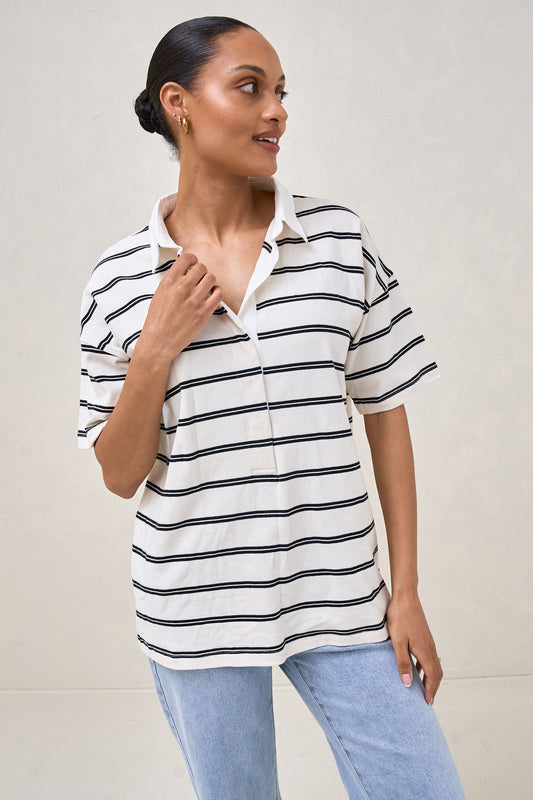 Game Plan Polo Tee - Stripe