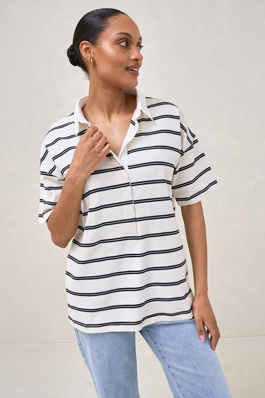 Game Plan Polo Tee - Stripe