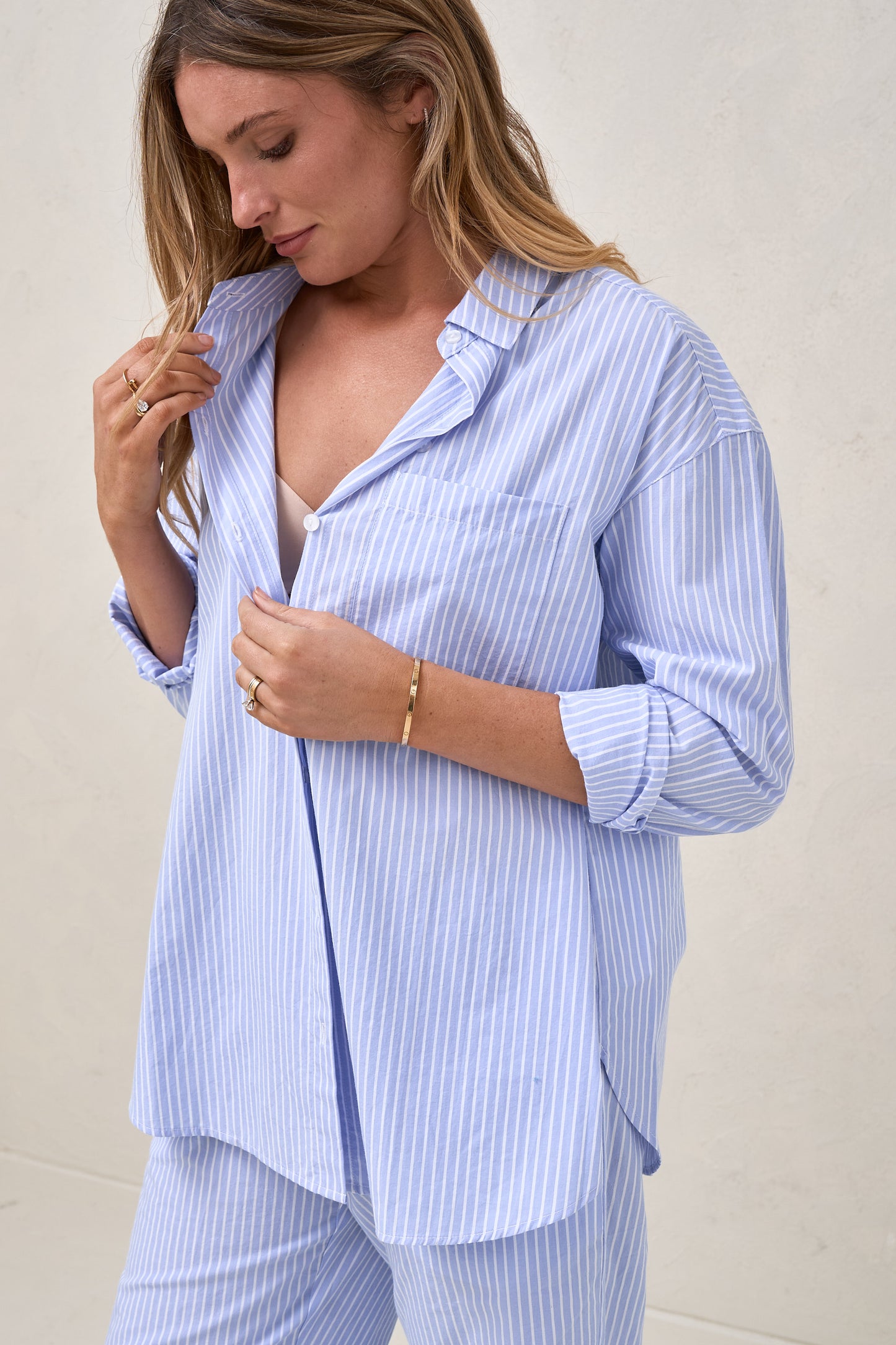 Plot Twist Woven Shirt - Blue/White Stripe*