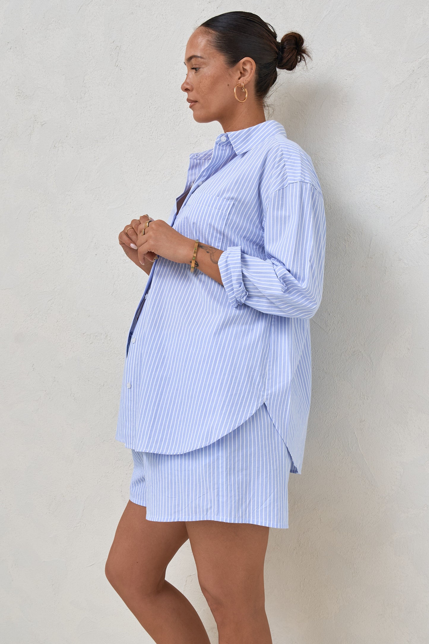 Plot Twist Woven Shirt - Blue/White Stripe*