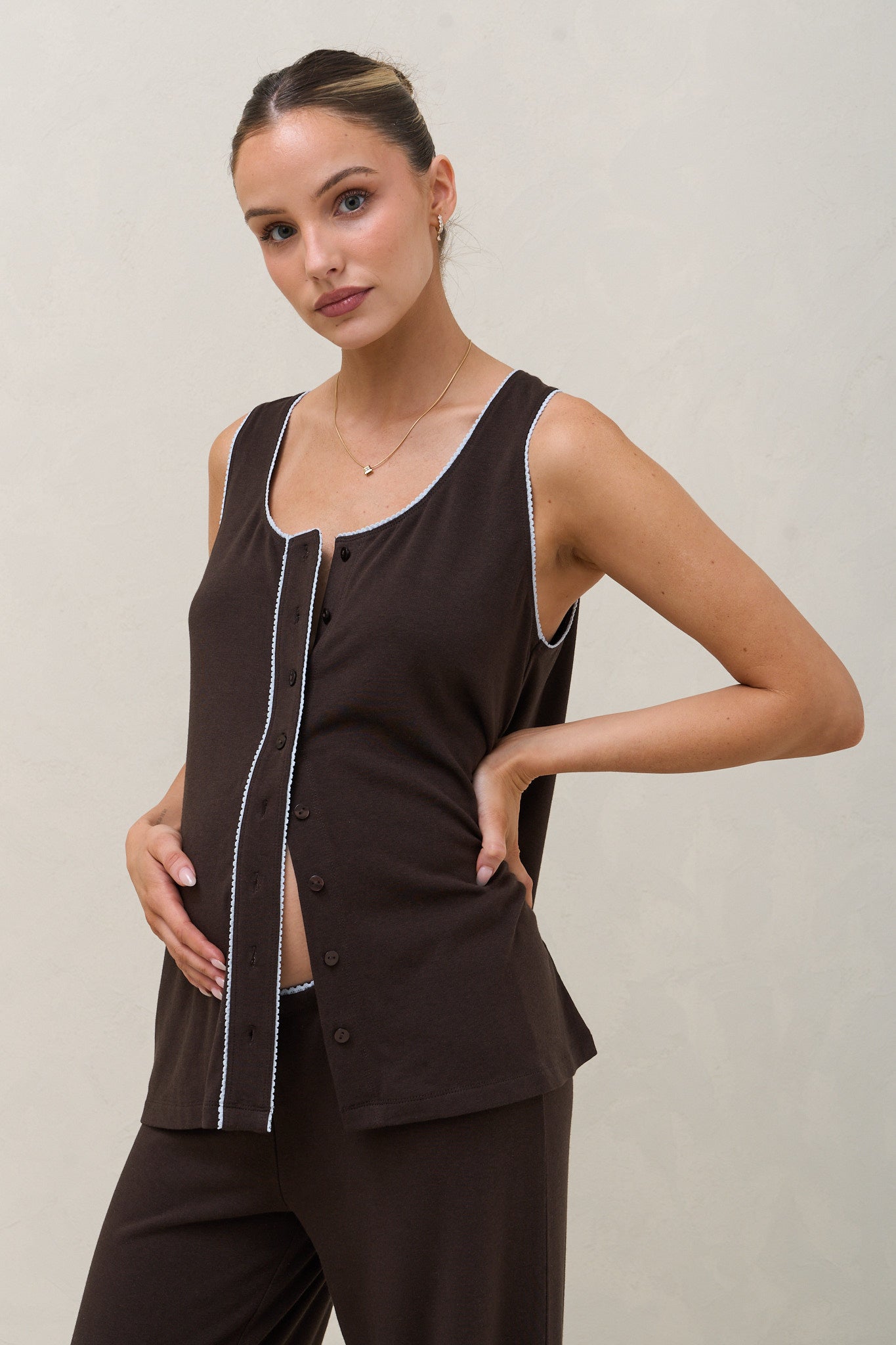 Dreamstate Sleep Tank - Chocolate/Blue