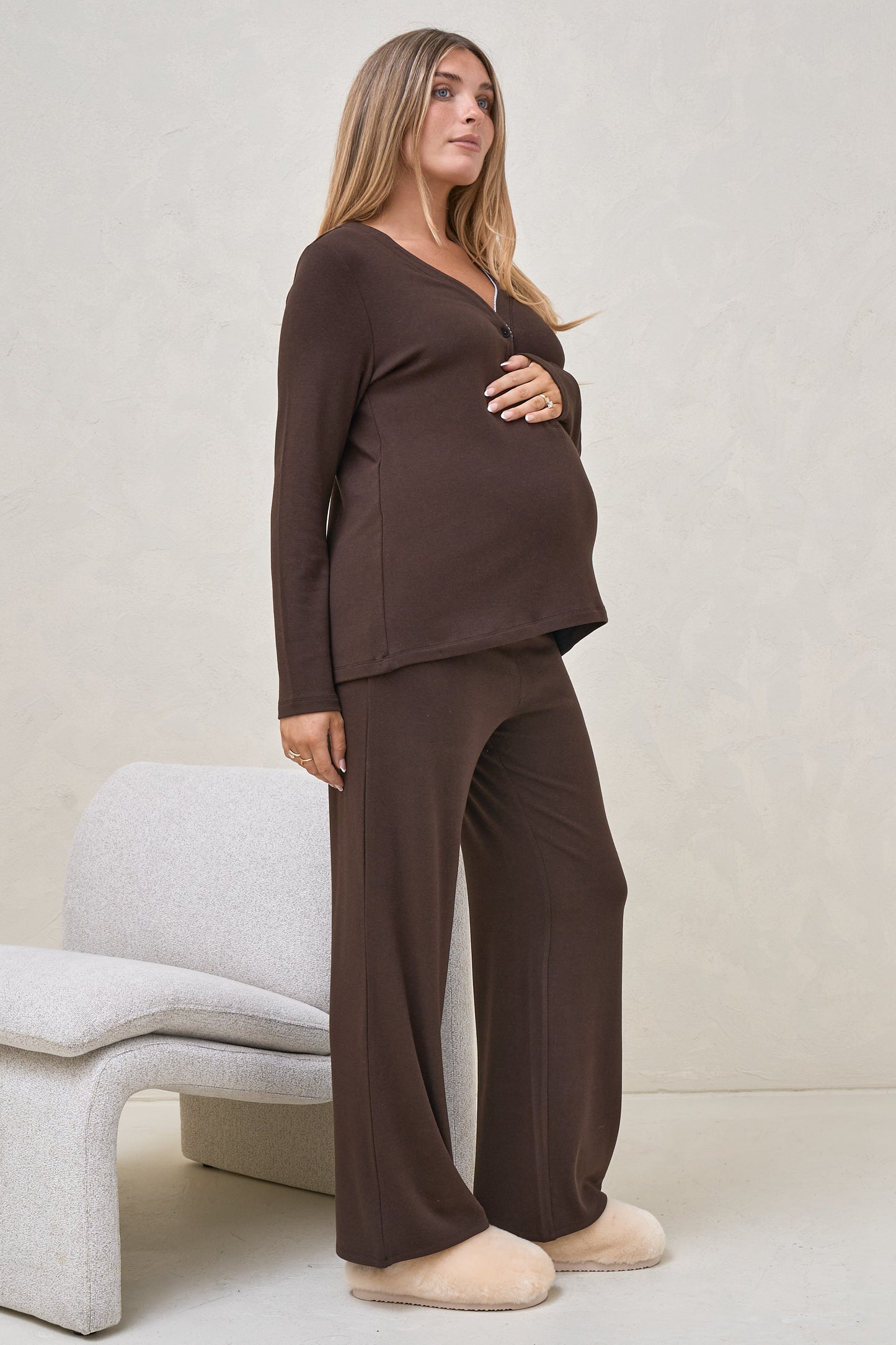 Dreamstate Sleep LS Top - Chocolate/Blue