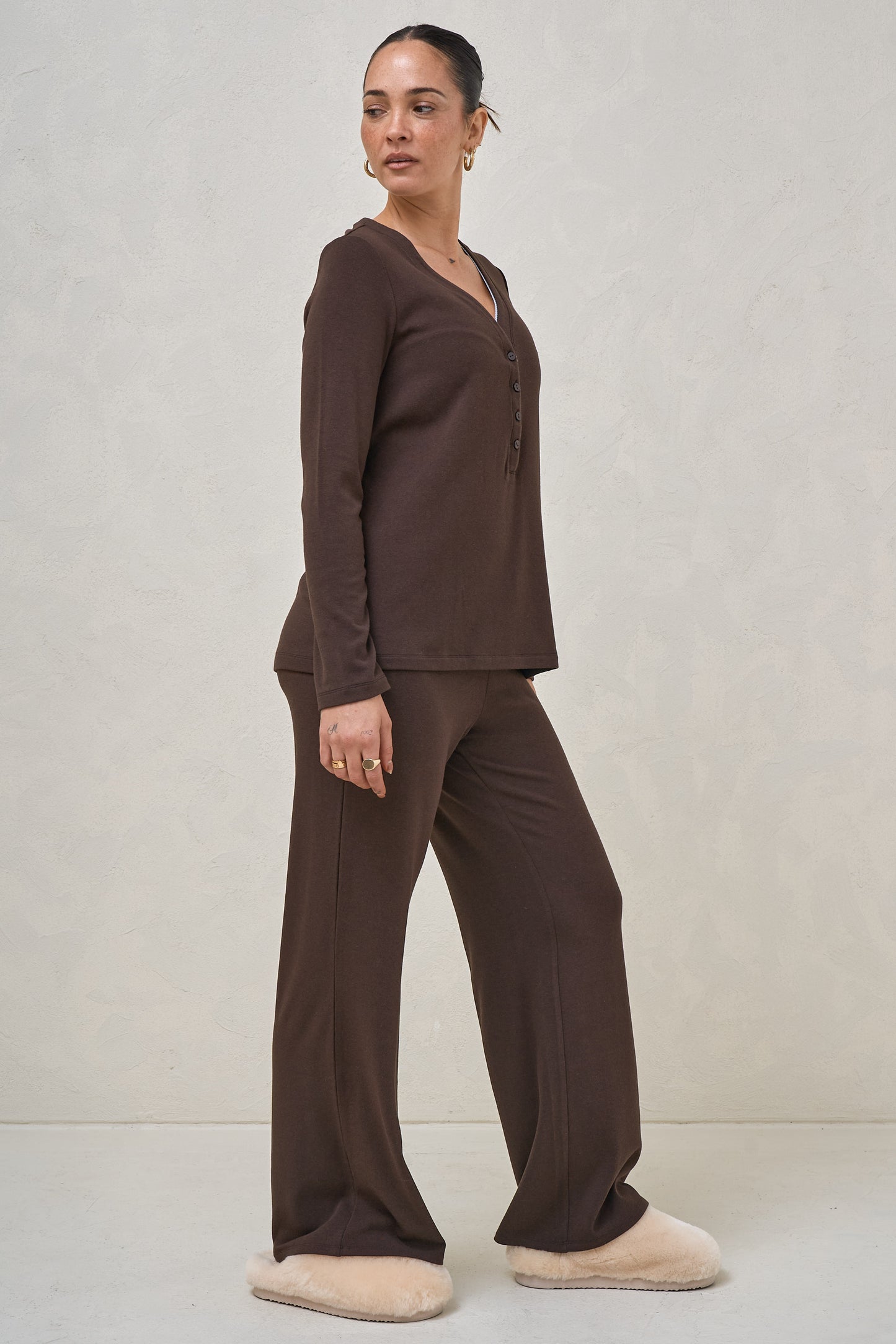 Dreamstate Sleep LS Top - Chocolate/Blue