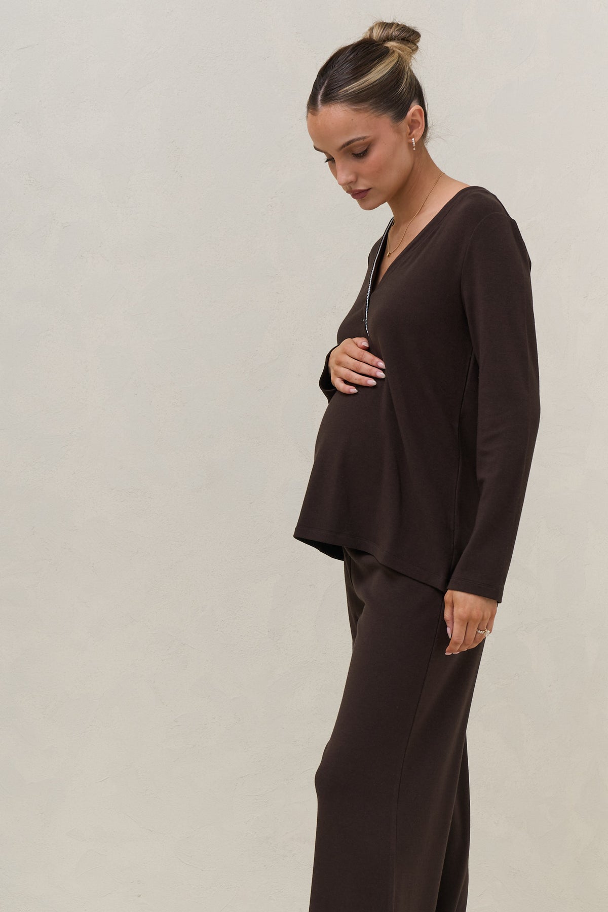 Dreamstate Sleep LS Top - Chocolate/Blue