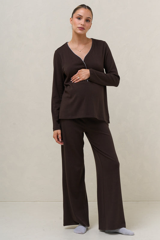 Dreamstate Sleep LS Top - Chocolate/Blue