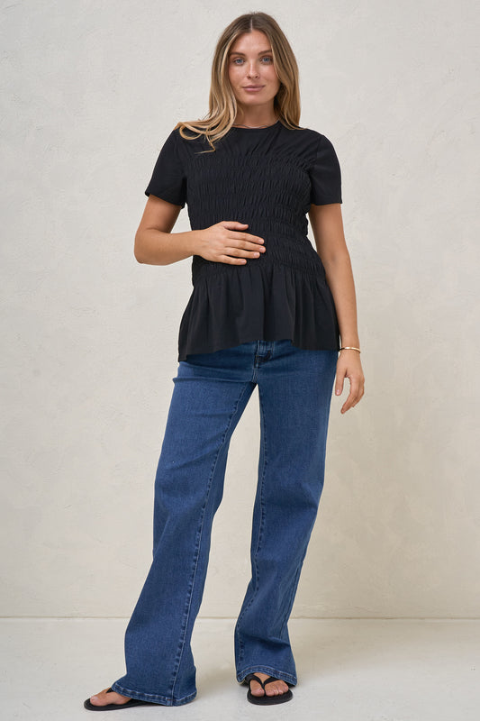 Bring It In Gathered Tee - Black