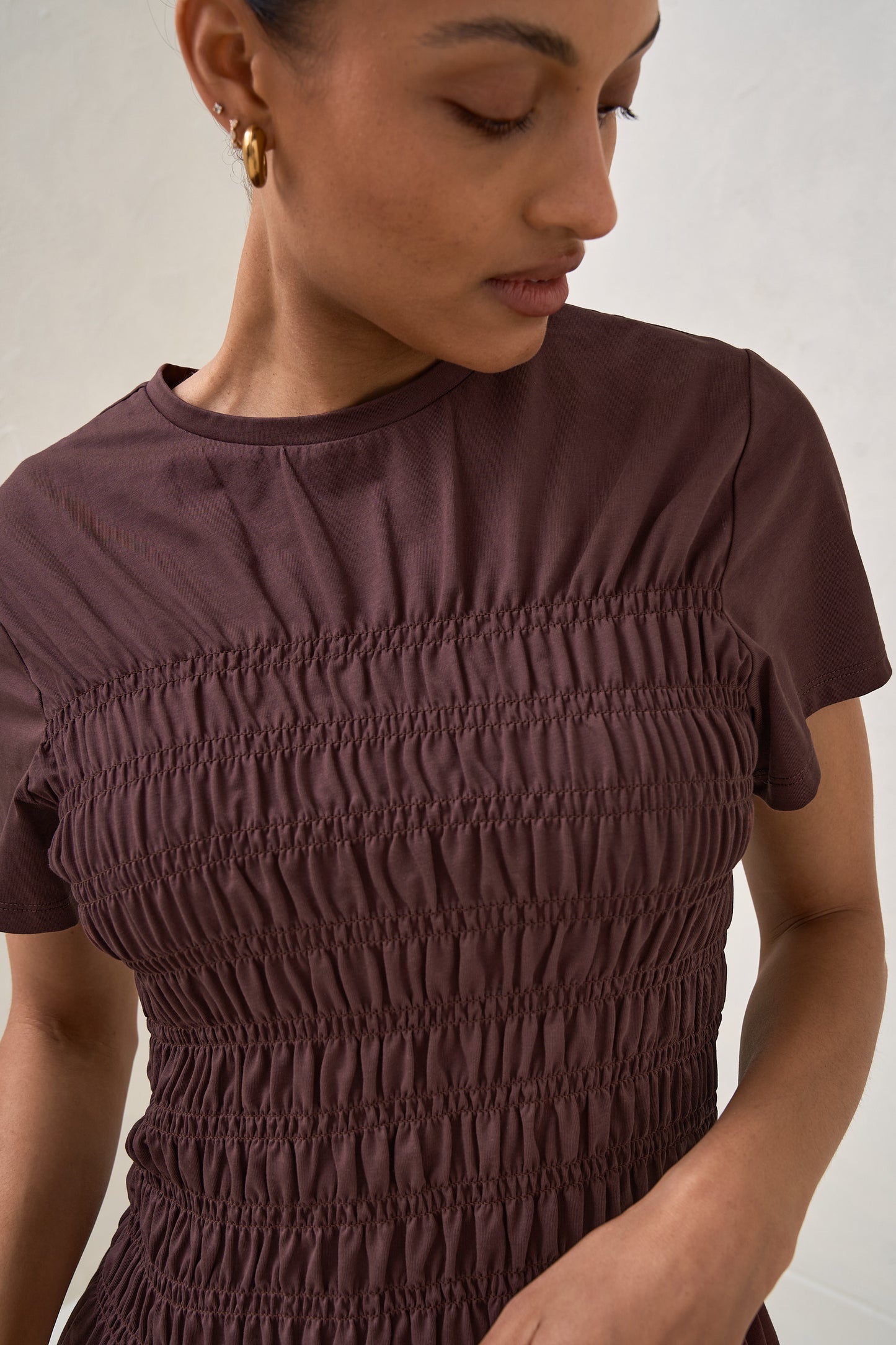 Bring It In Gathered Tee - Burgundy