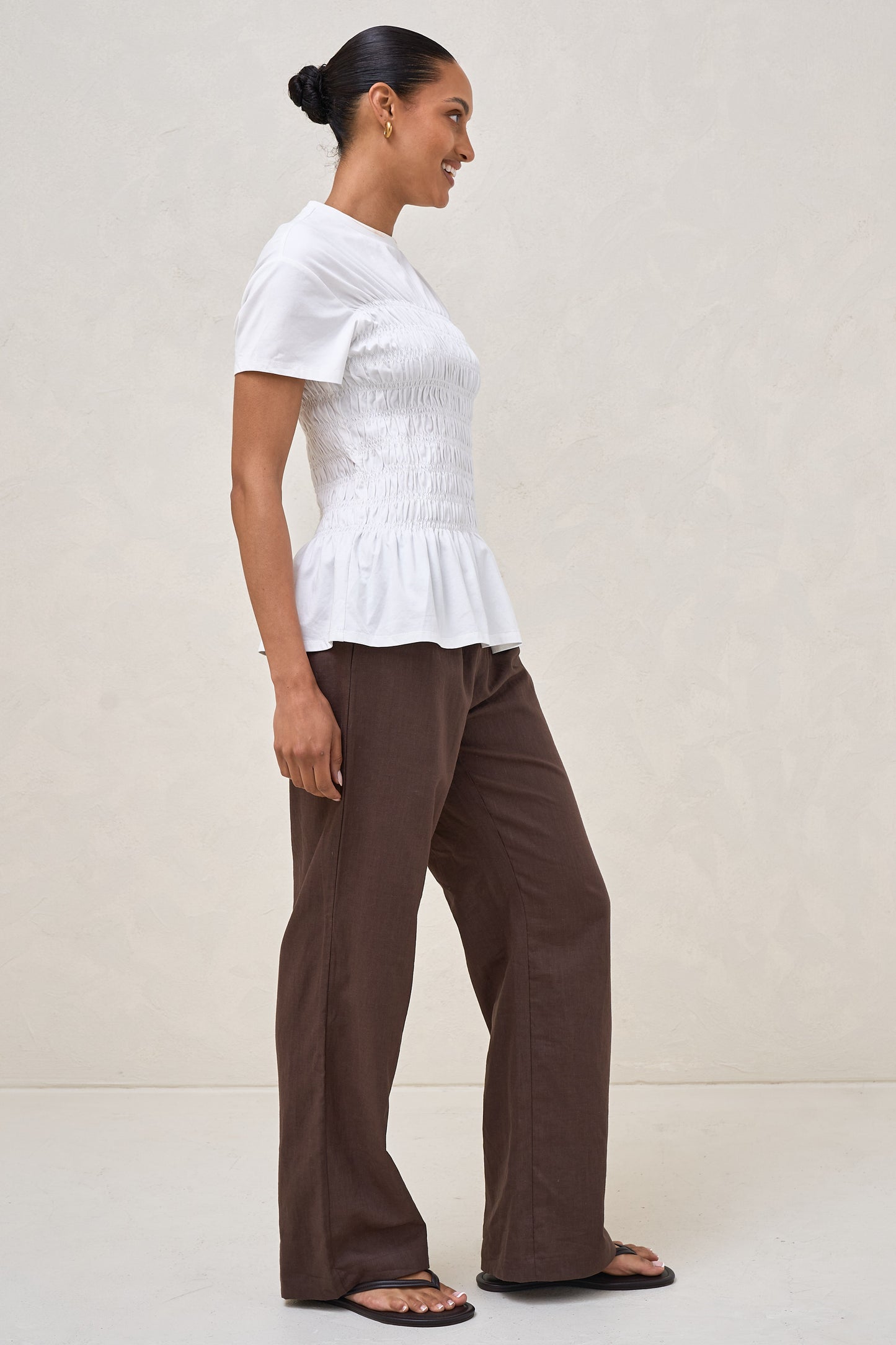 Bring It In Gathered Tee - White
