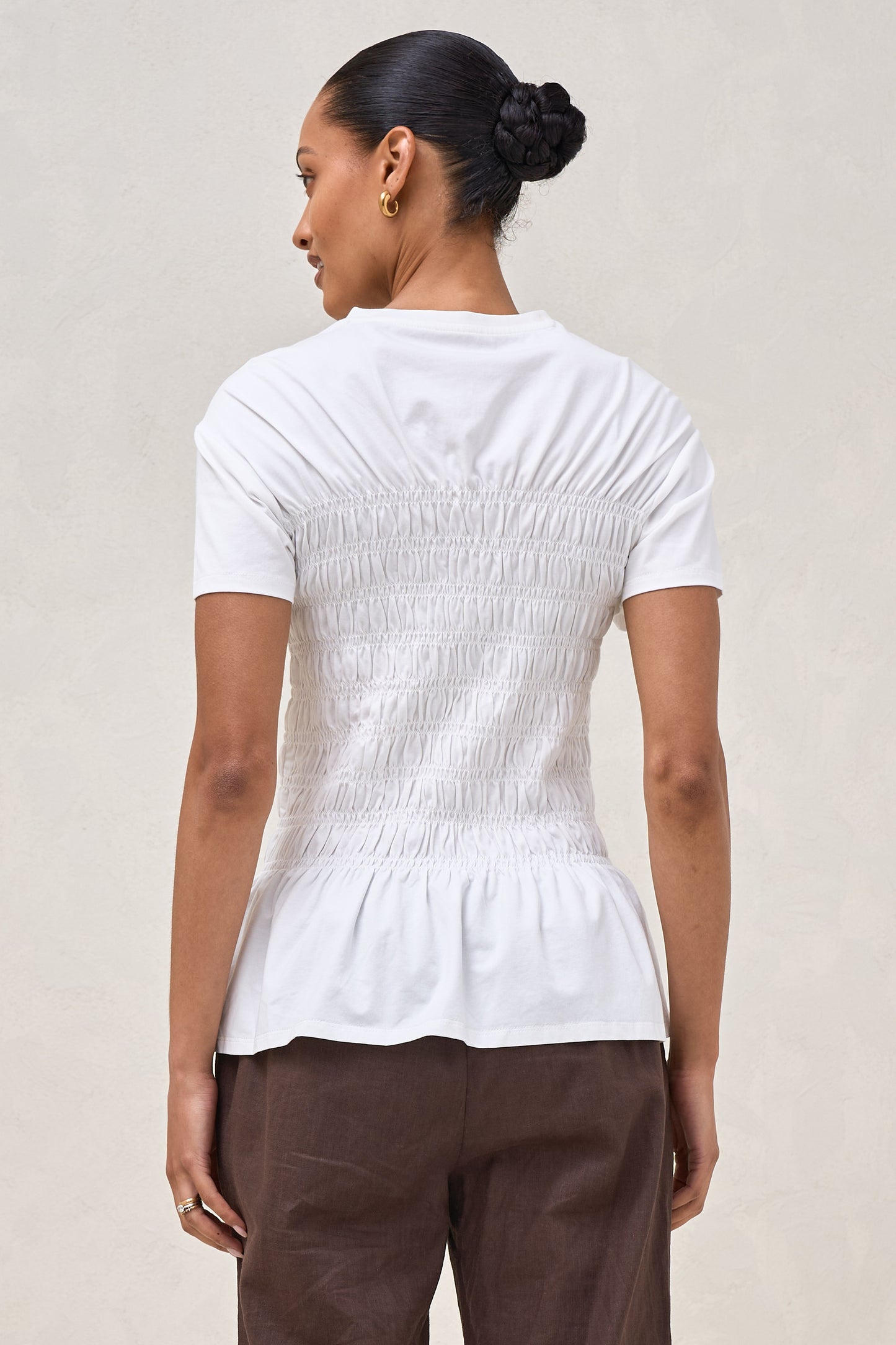 Bring It In Gathered Tee - White